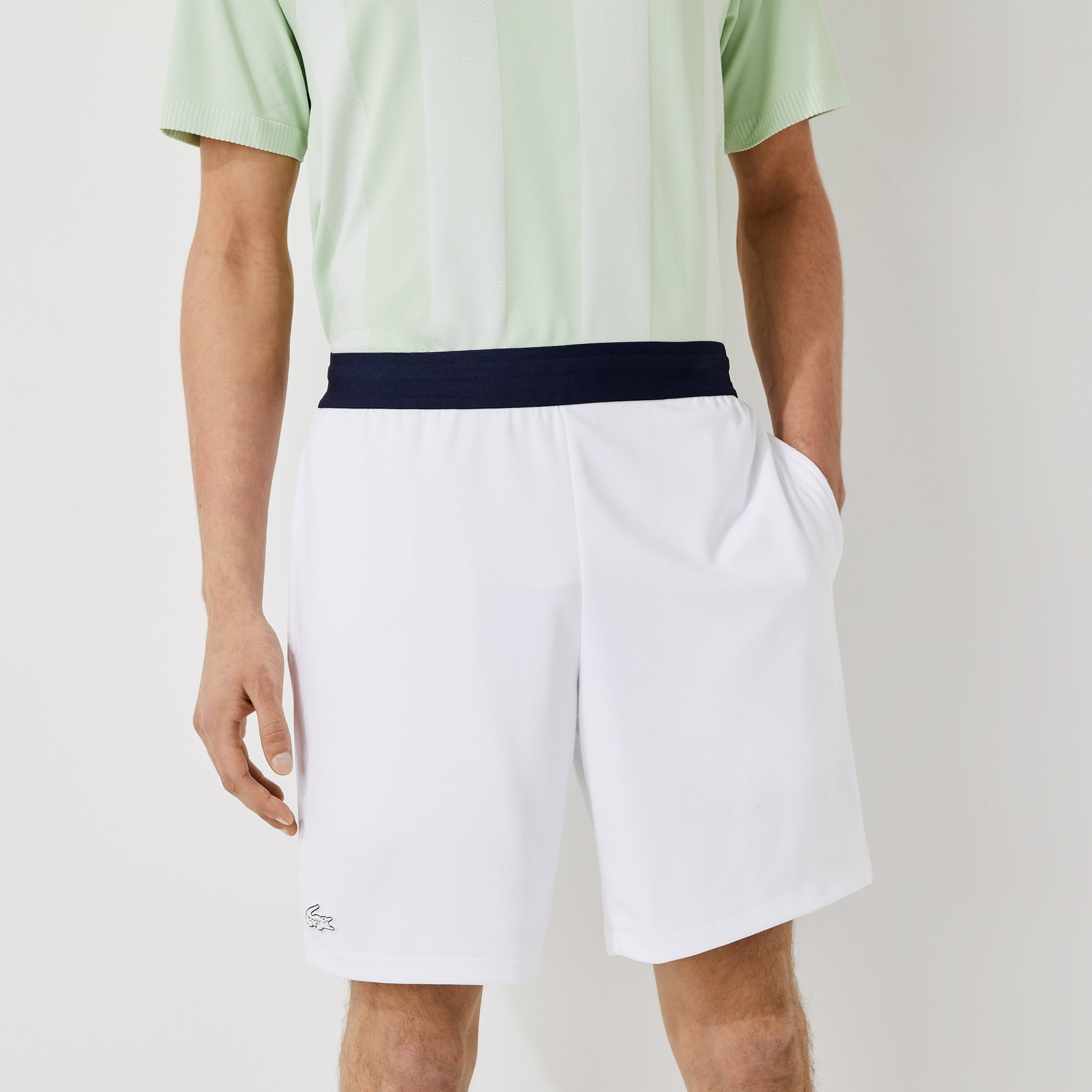 Lacoste Men's Jacquard Tennis Shorts White (4)