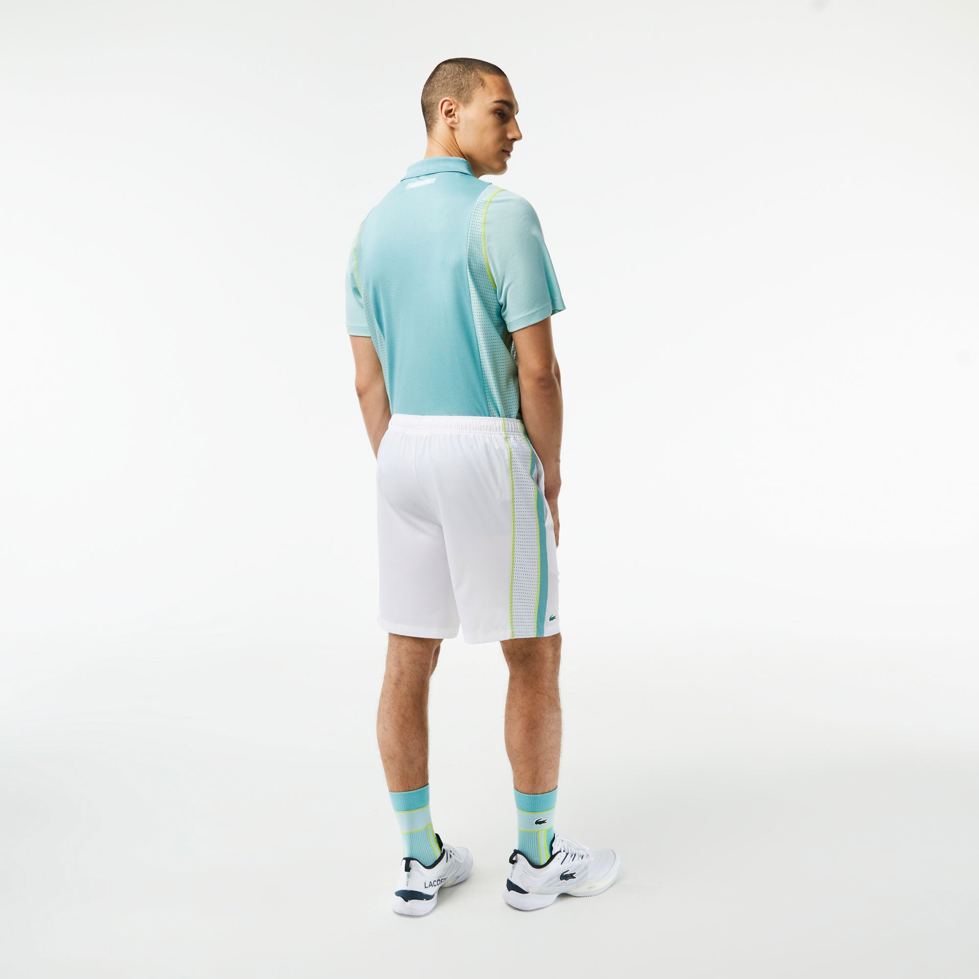 Lacoste Men's Striped Tennis Shorts White (2)