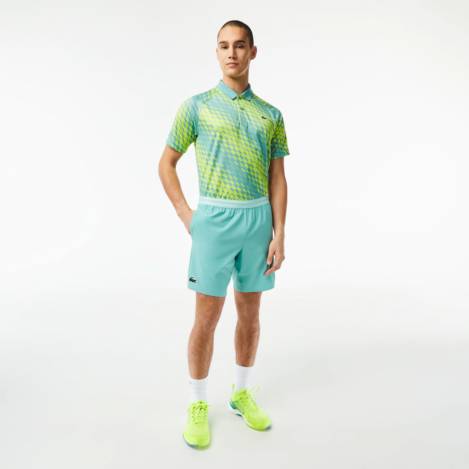 Lacoste x Novak Djokovic Men's Stretch Tennis Shorts Green (3)