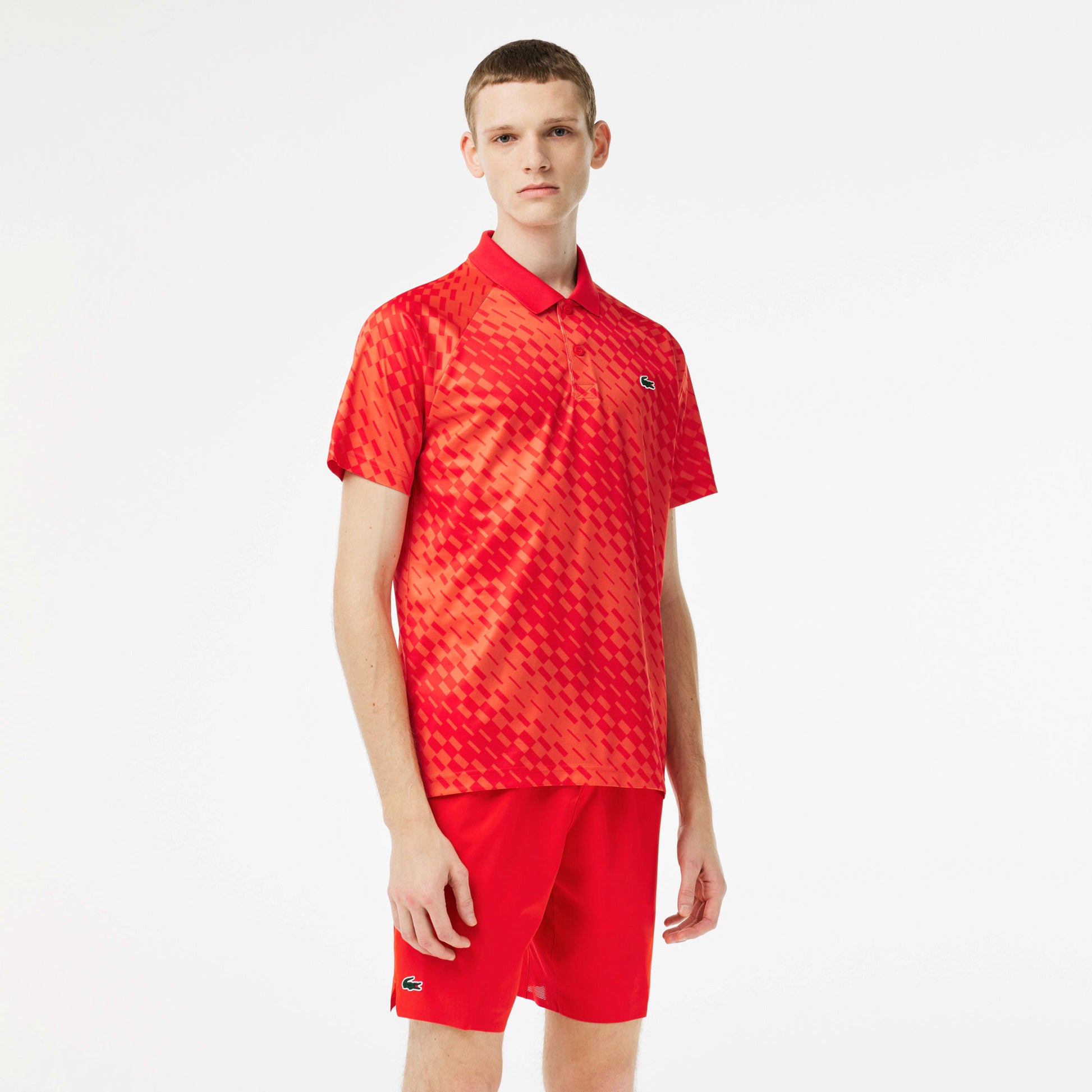 Lacoste x Novak Djokovic Ultra Dry Men's Pique Tennis Polo Red (1)
