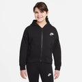 Nike Club Girls' Fleece Full-Zip Hoodie Black (1)