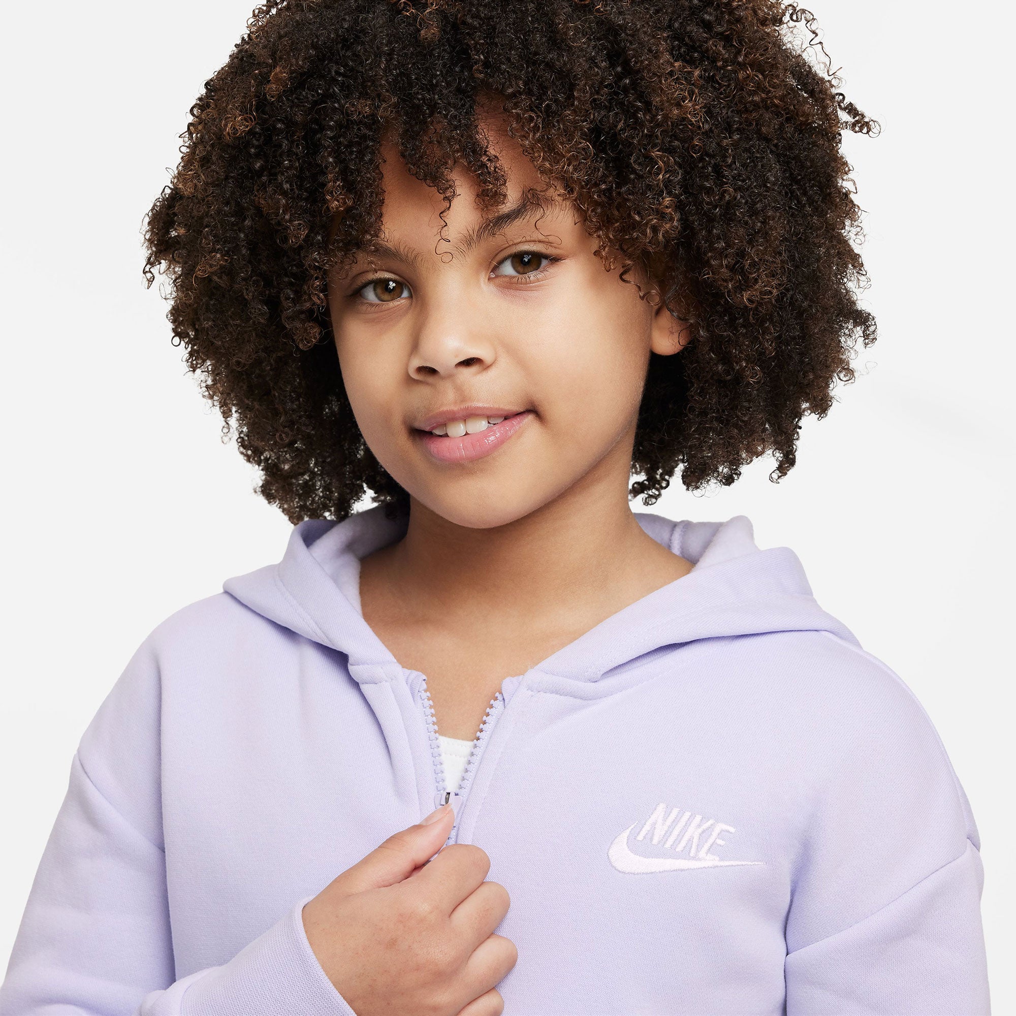 Nike Club Girls' Fleece Full-Zip Hoodie Purple (3)