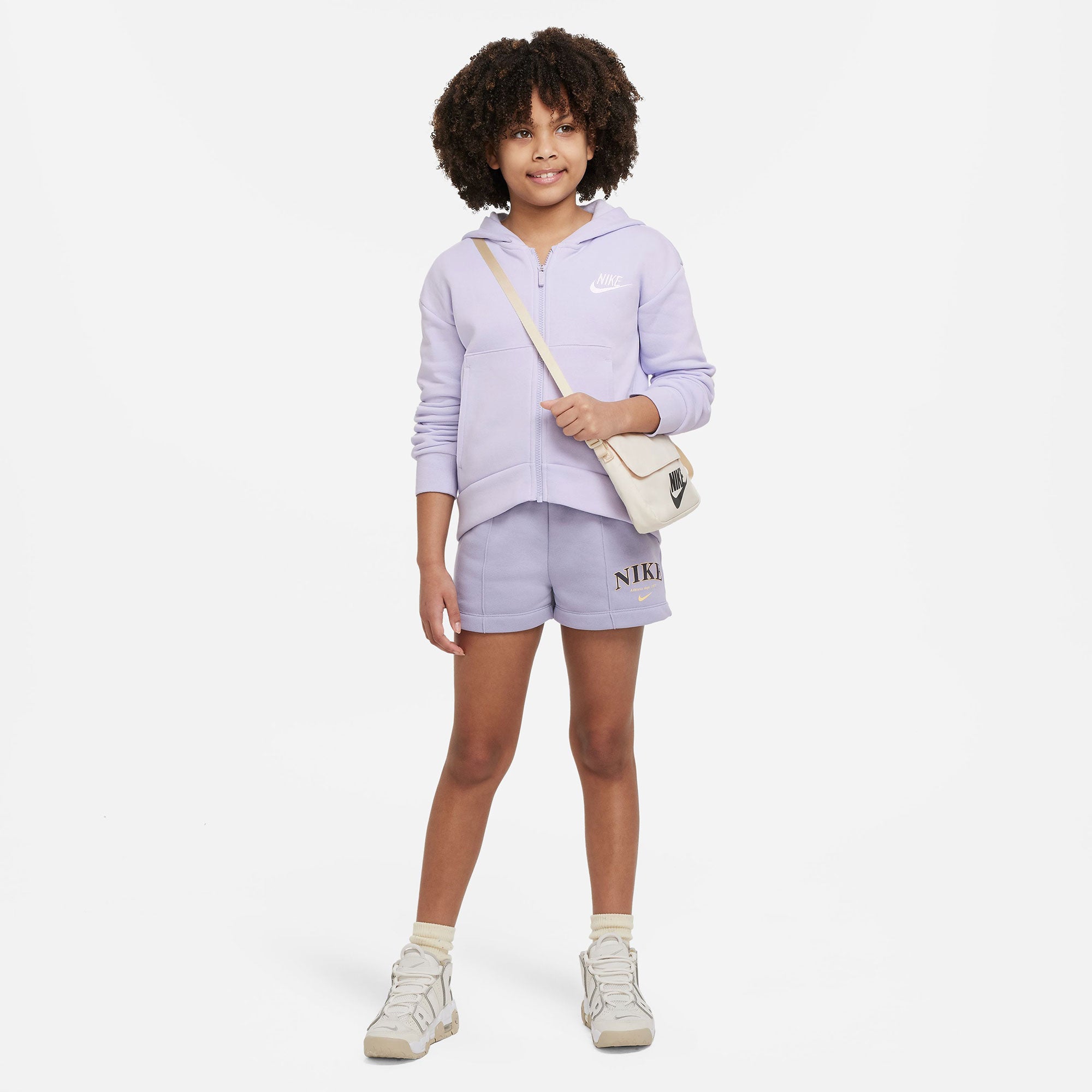 Nike Club Girls' Fleece Full-Zip Hoodie Purple (5)
