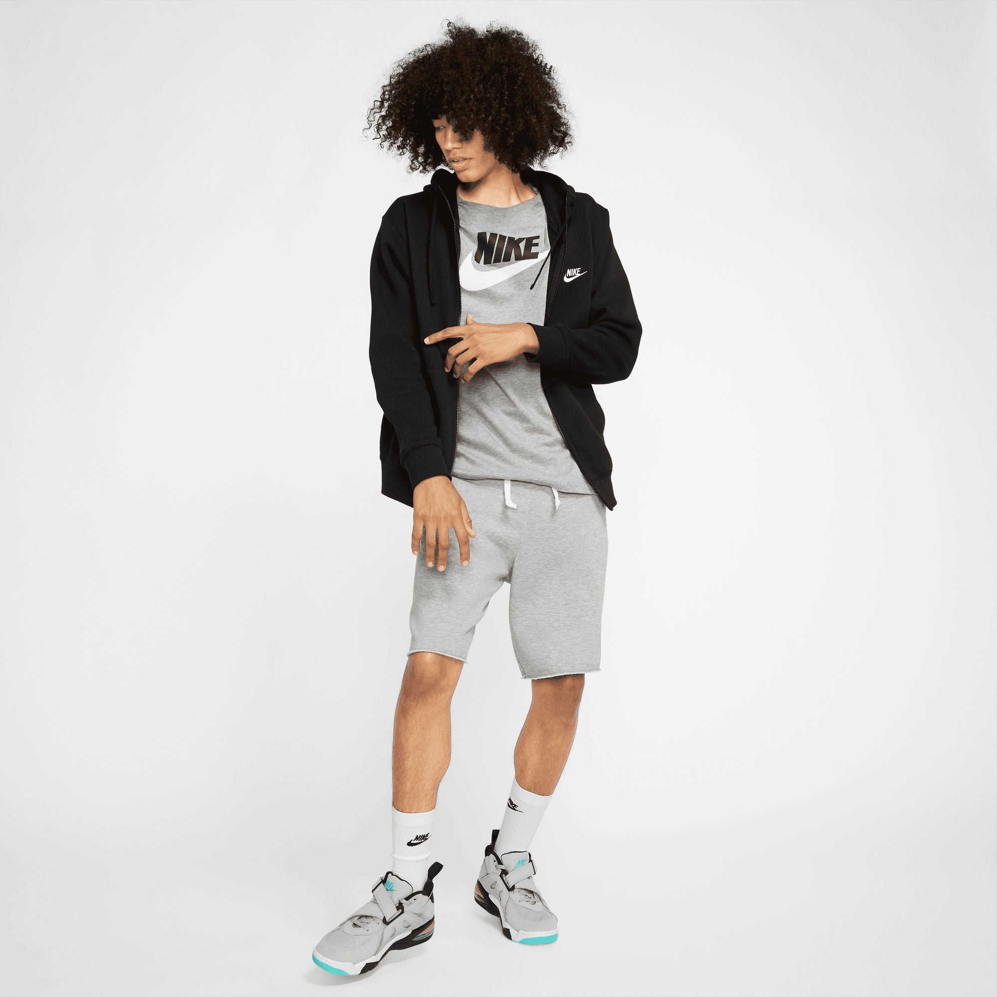 Nike Club Men's Fleece Full-Zip Hoodie Black (6)