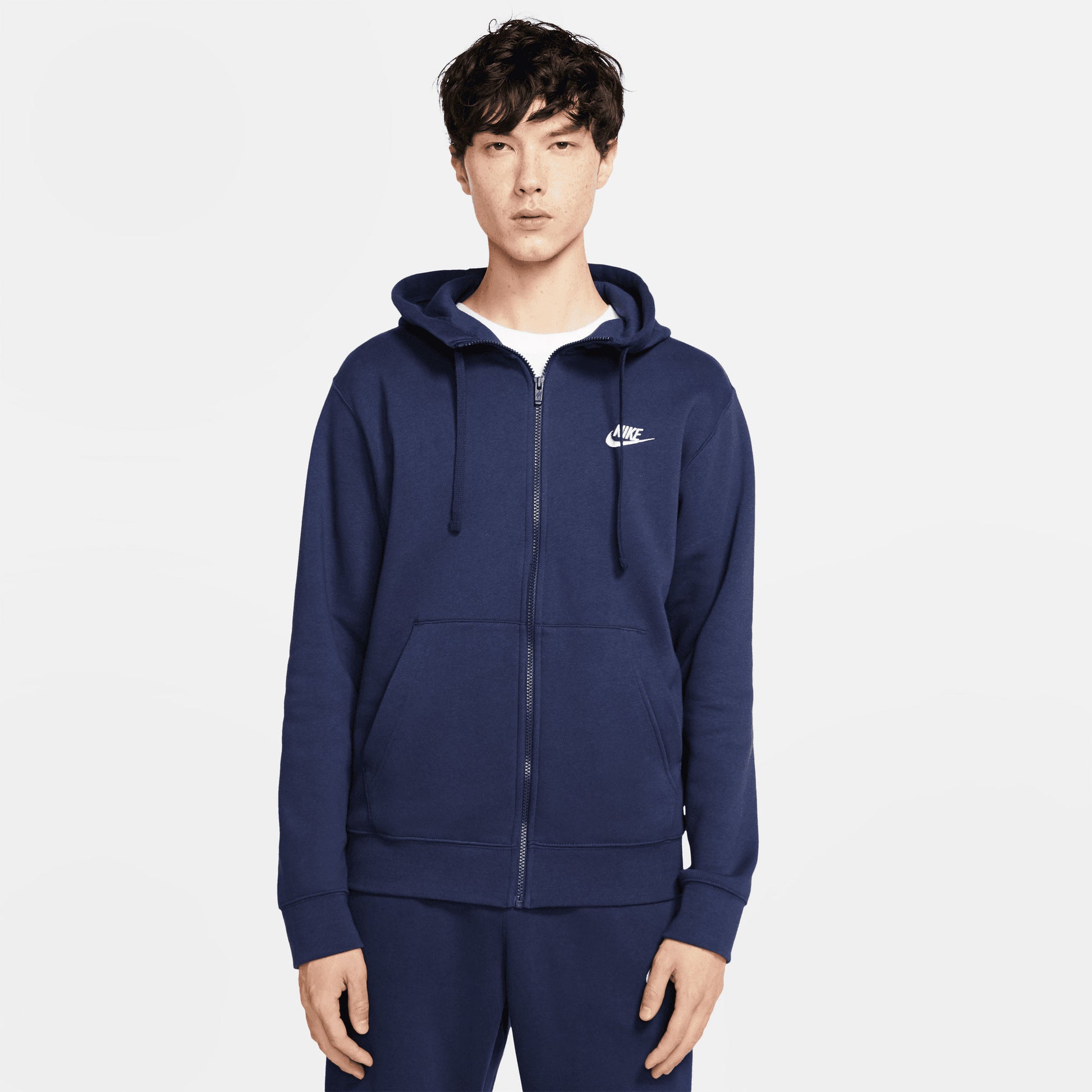 Nike Club Men's Fleece Full-Zip Hoodie Blue (1)