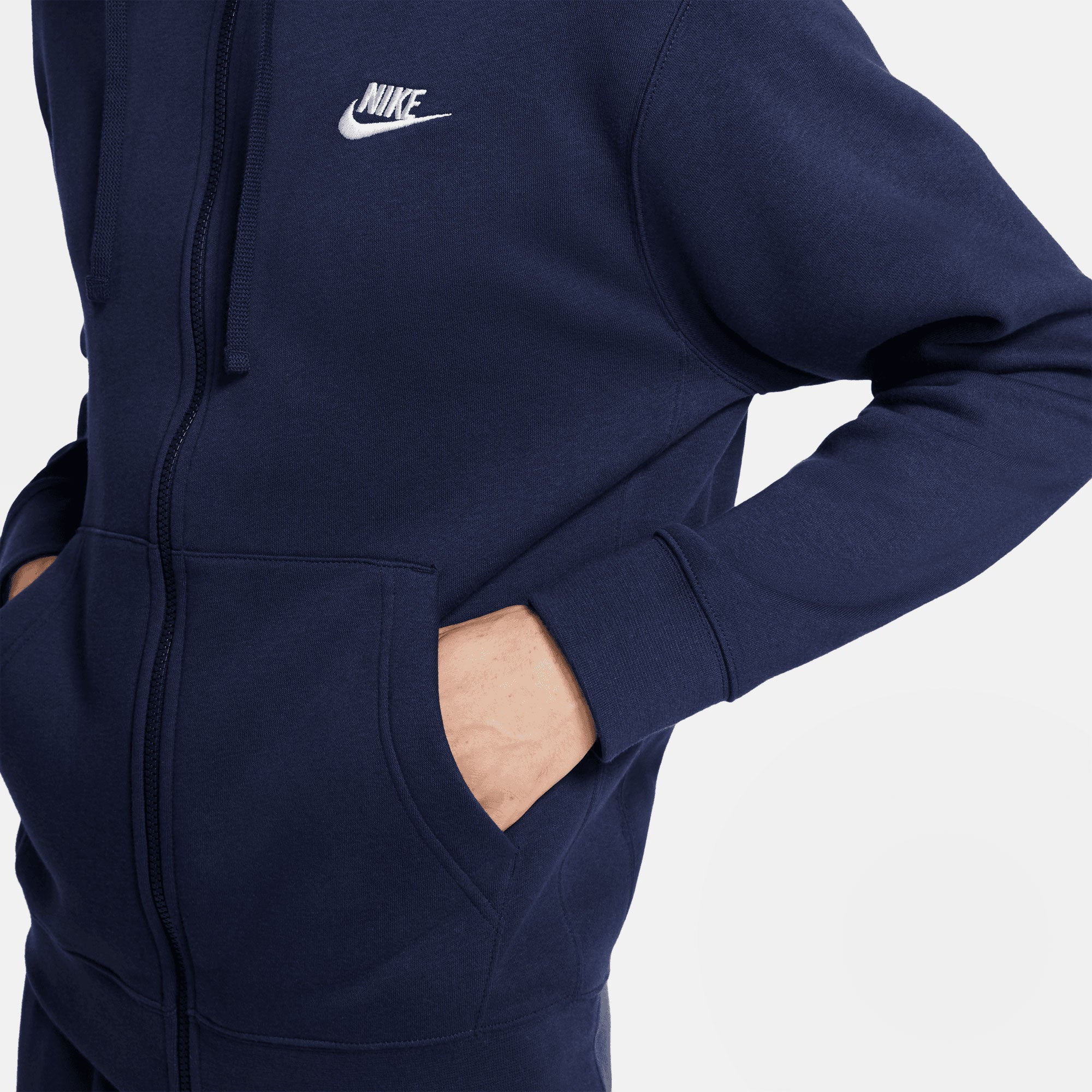 Nike Club Men's Fleece Full-Zip Hoodie Blue (4)