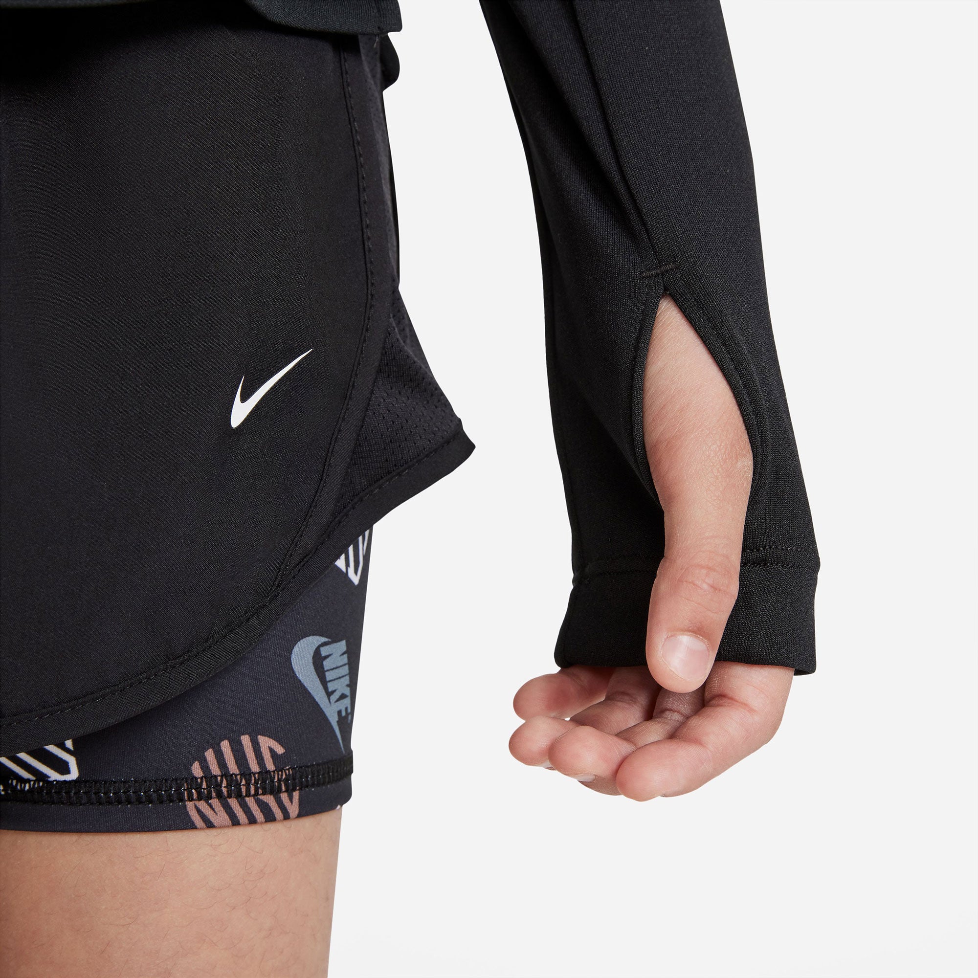 Nike Dri-FIT Girls' Long-Sleeve Top Black (4)