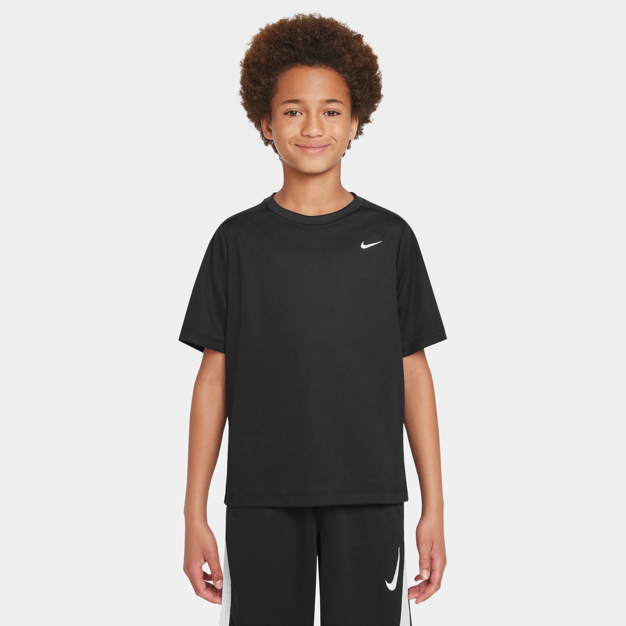 Nike Dri-FIT Multi Boys' Short Sleeve Shirt Black (1)