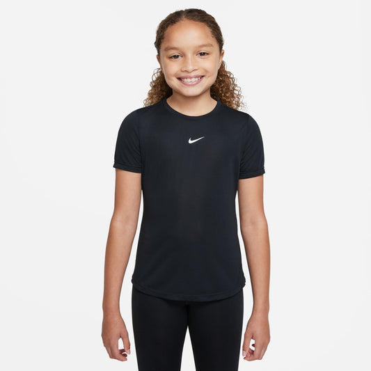 Nike Dri-FIT One Girls' Short Sleeve Top Black (1)