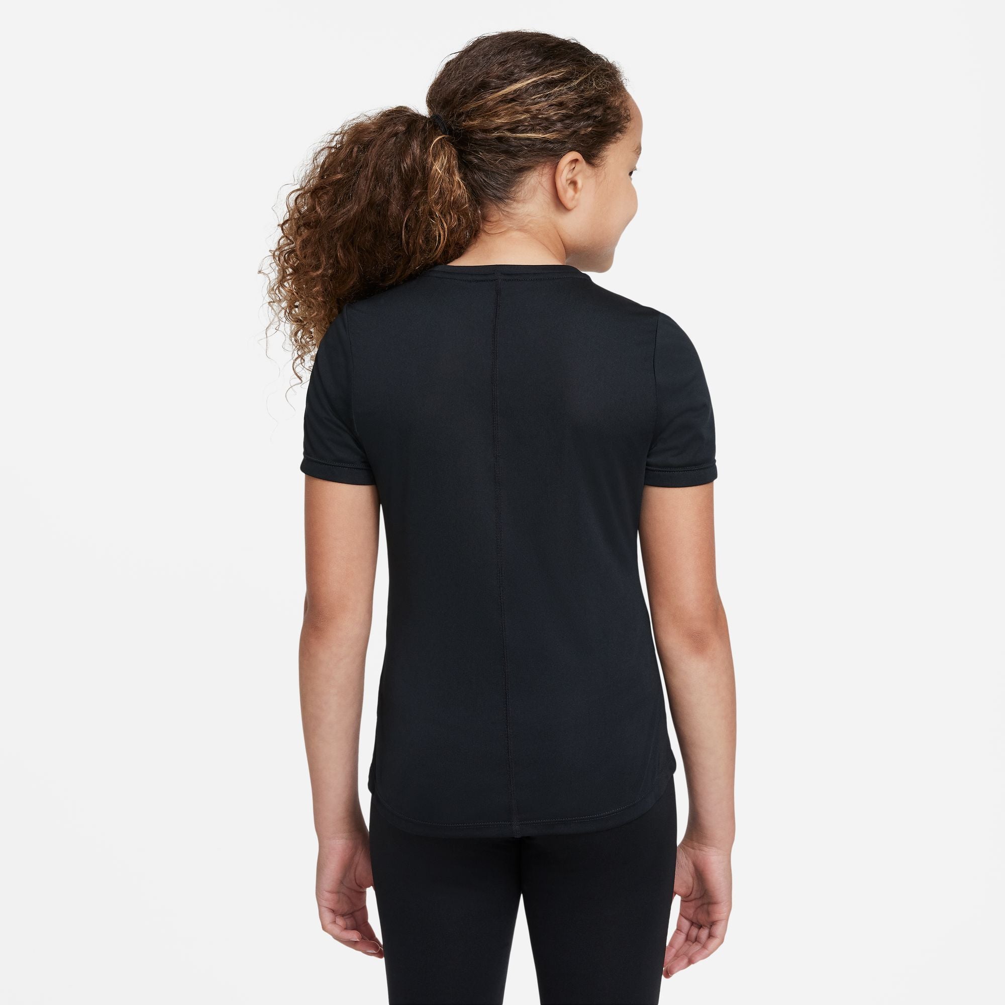 Nike Dri-FIT One Girls' Short Sleeve Top Black (2)