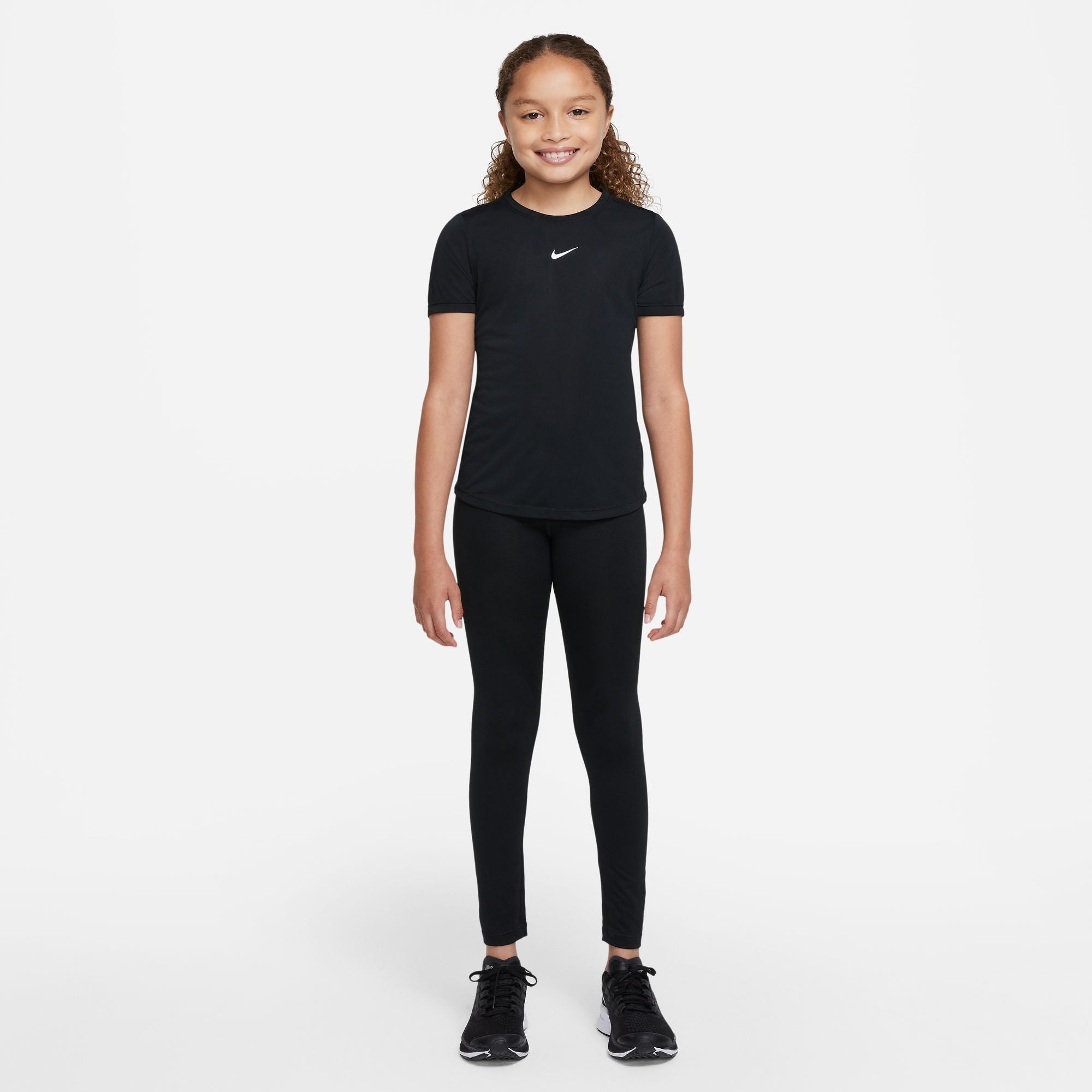 Nike Dri-FIT One Girls' Short Sleeve Top Black (4)