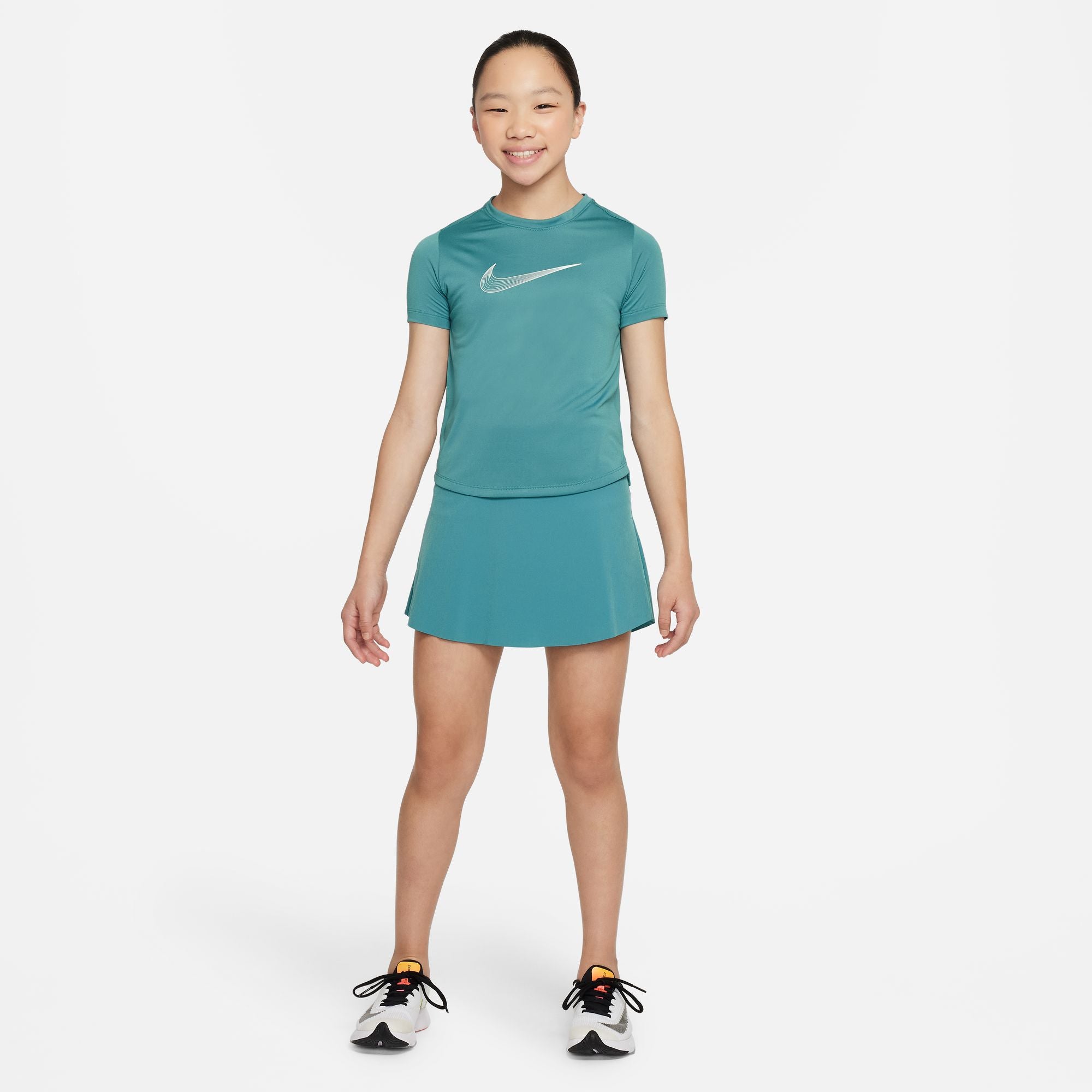 Nike Dri-FIT One Swoosh Girls' Short Sleeve Top Green (5)