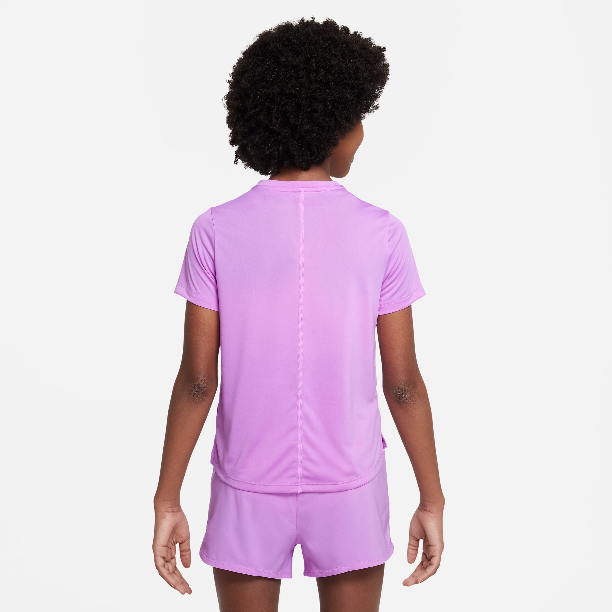 Nike Dri-FIT One Swoosh Girls' Short Sleeve Top Purple (2)