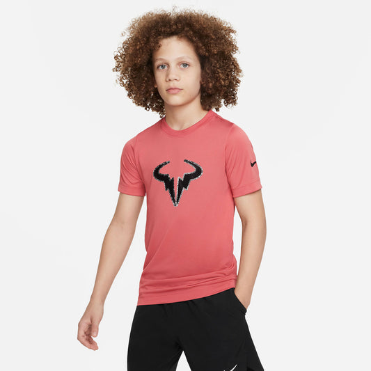 Nike Dri-FIT Rafa Boys' Tennis T-Shirt Red (1)