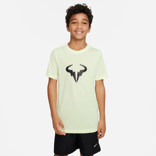 Nike Dri-FIT Rafa Boys' Tennis T-Shirt Yellow (1)