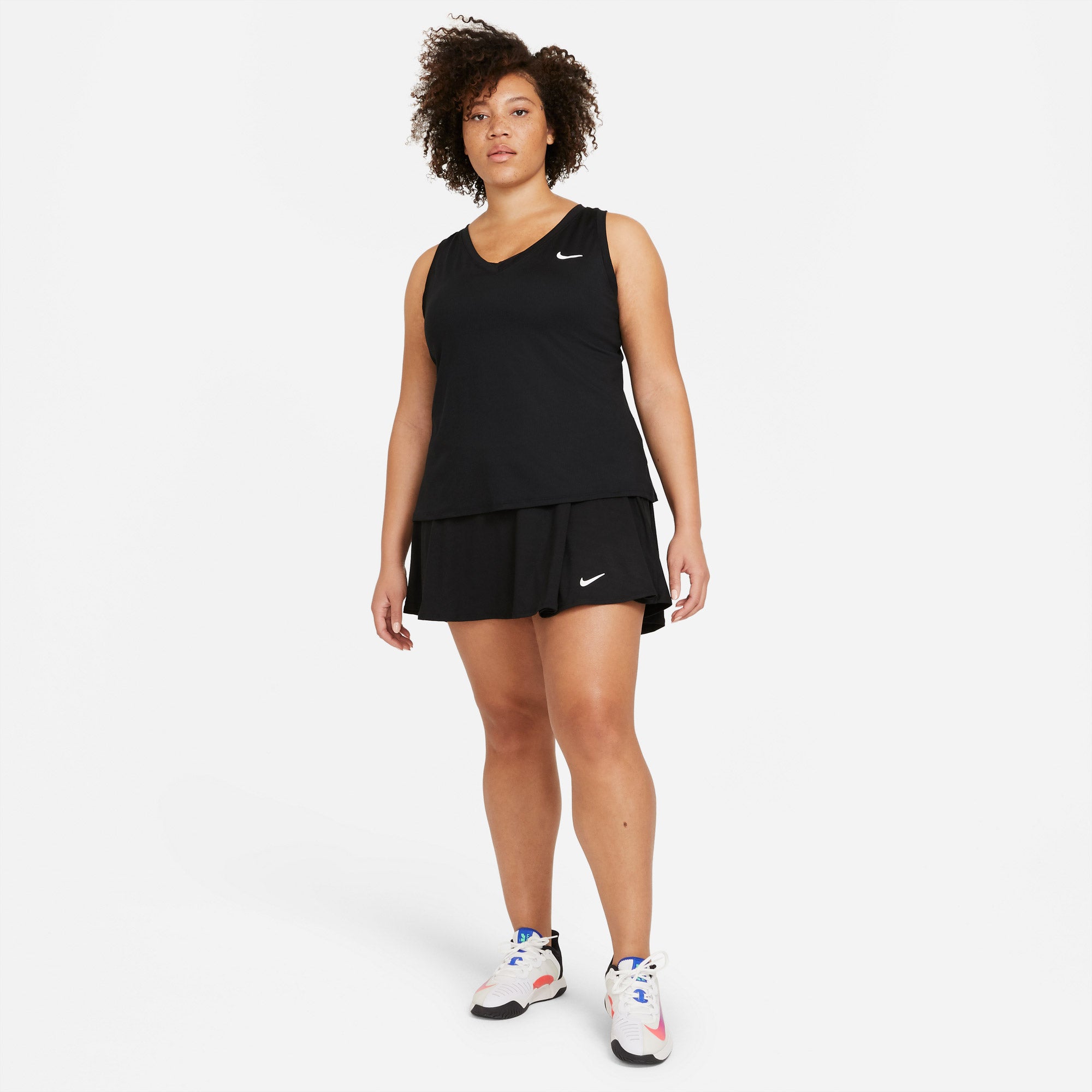 Nike Dri-FIT Victory Women's Flounce Tennis Skirt (Plus Size) Black (3)