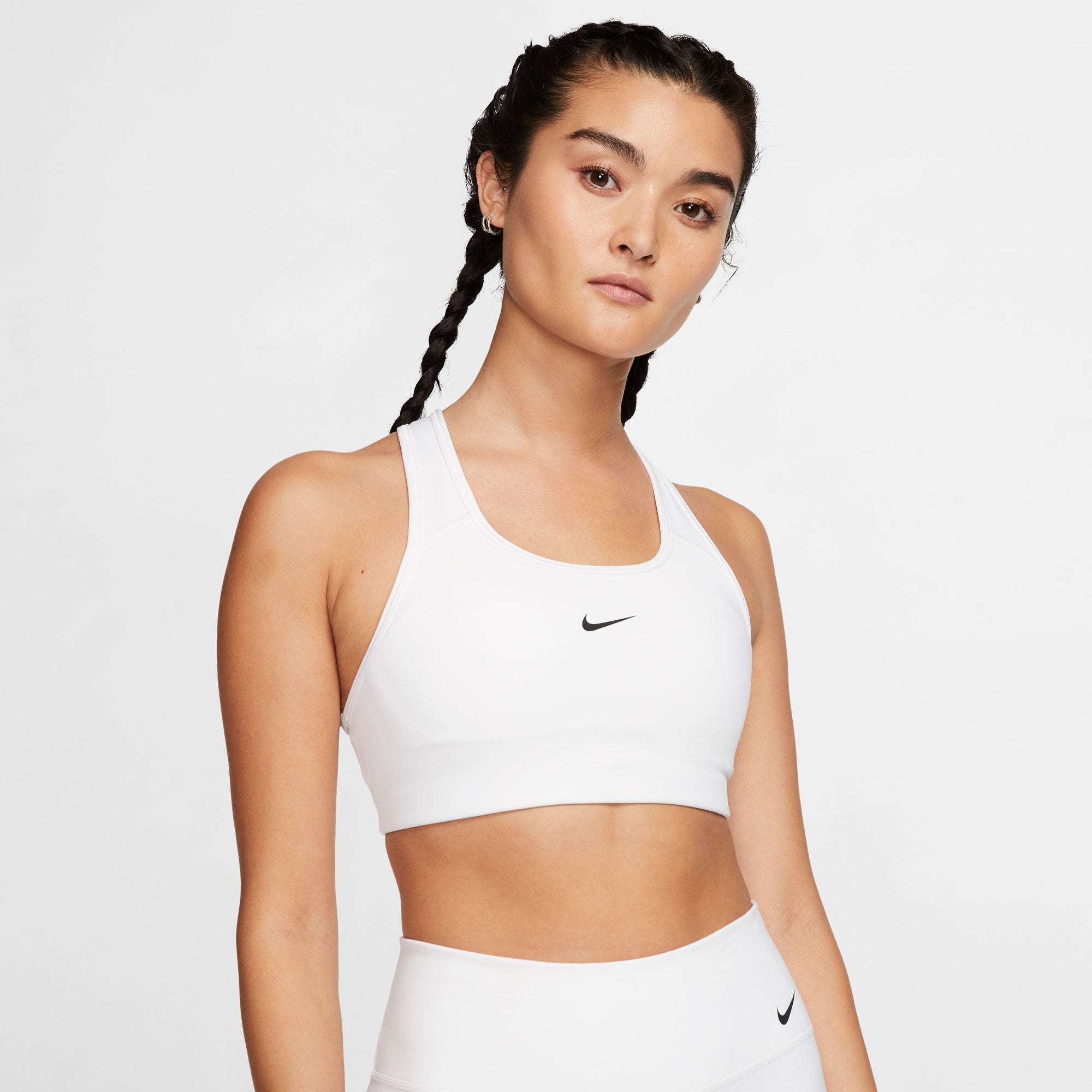 Nike Dri-FIT Women's Medium-Support 1-Piece Pad Sports Bra White (1)