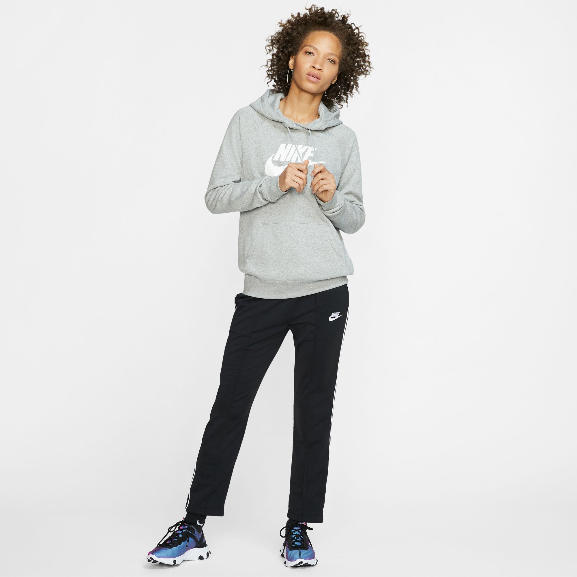 Nike Essential Women's Fleece Pullover Hoodie Grey (3)