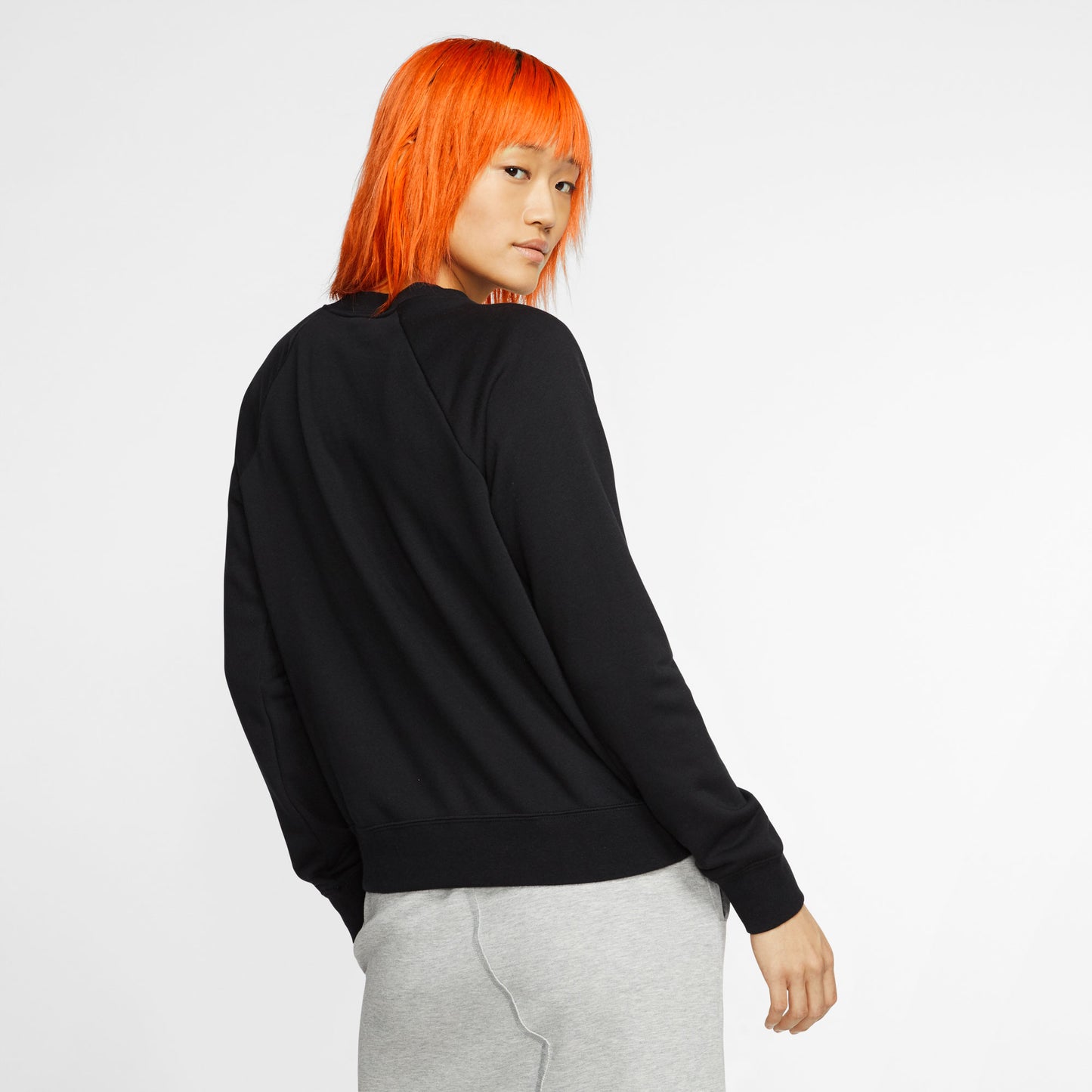 Nike Essential Women's Swoosh Fleece Crew Sweater Black (2)