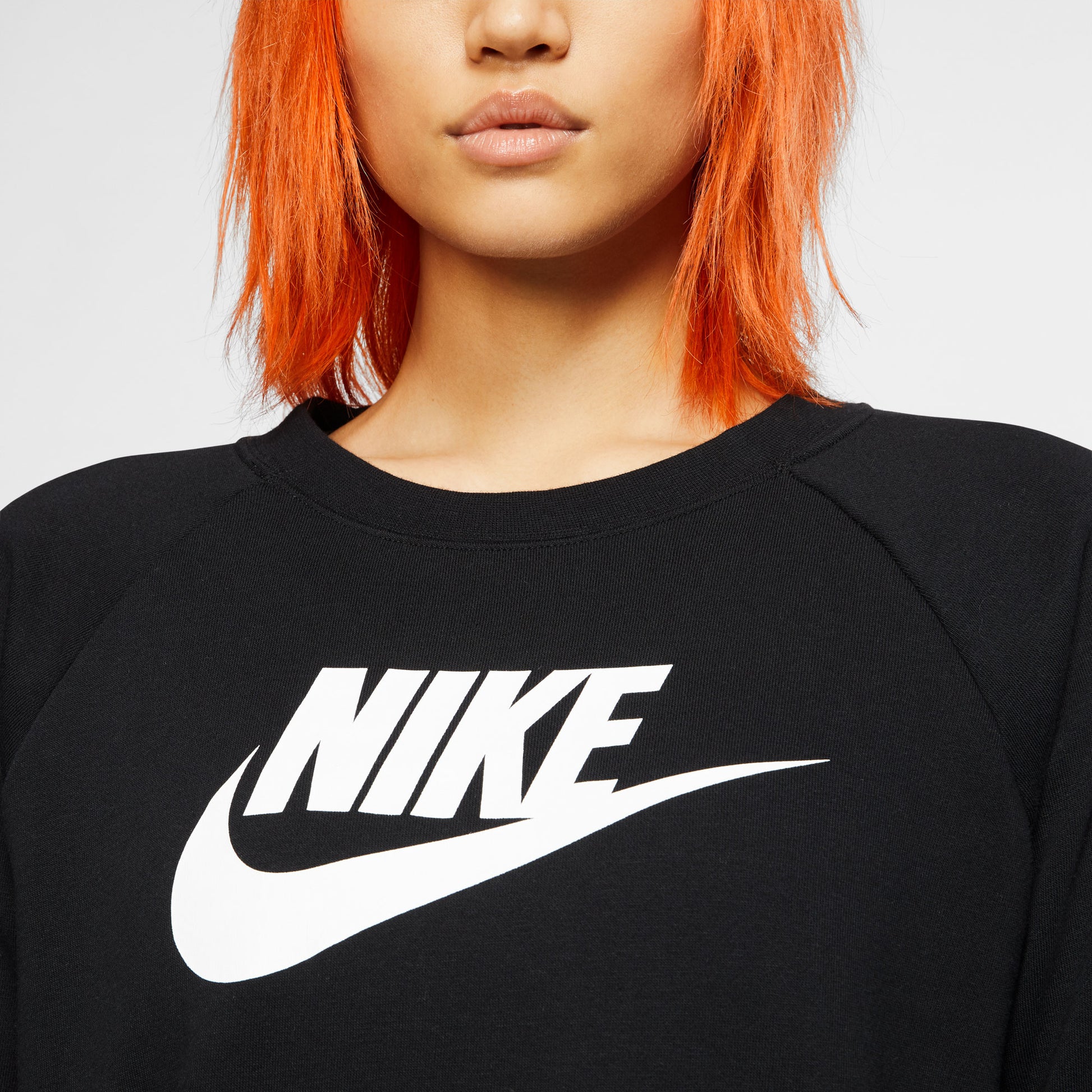 Nike Essential Women's Swoosh Fleece Crew Sweater Black (4)