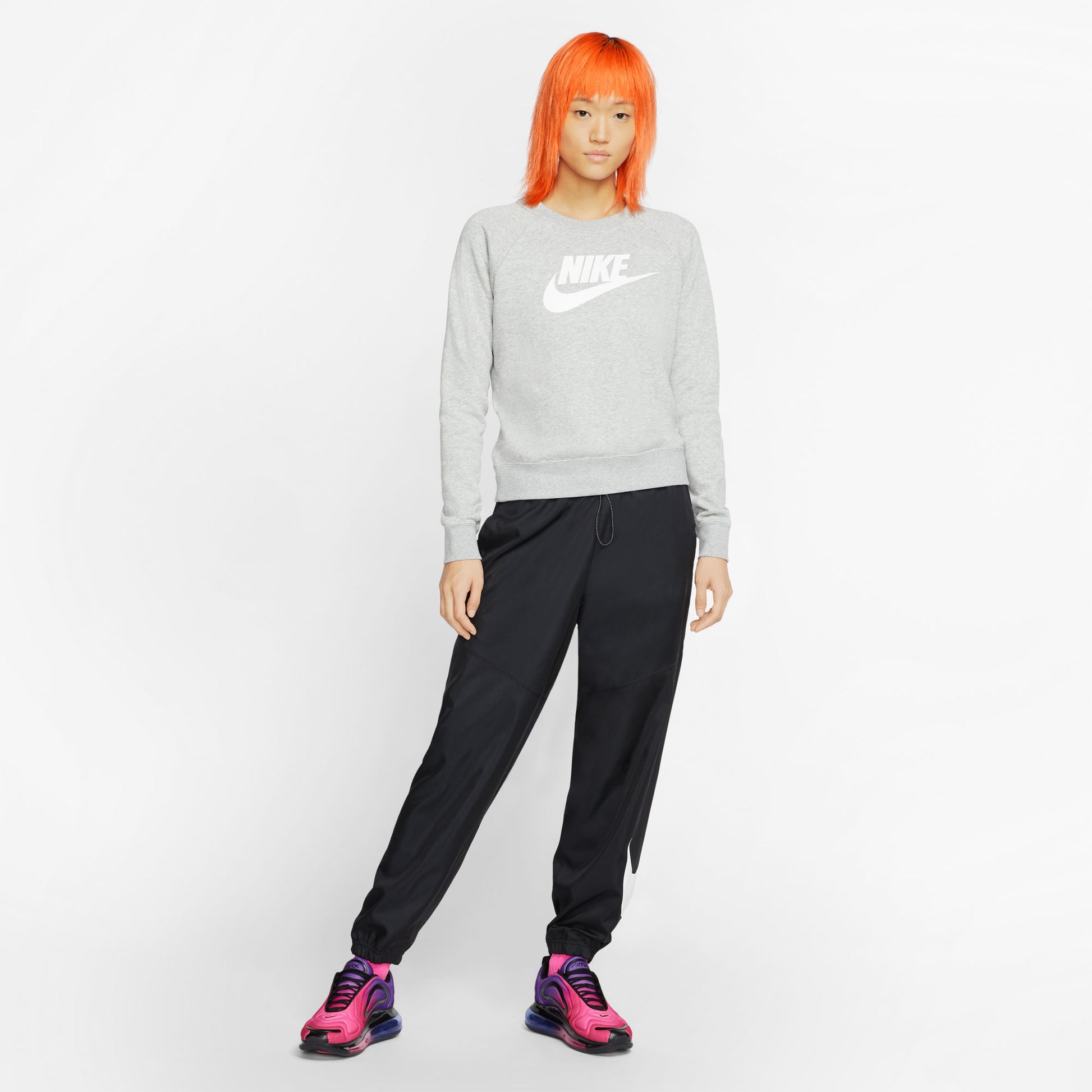 Nike Essential Women's Swoosh Fleece Crew Sweater Grey (3)