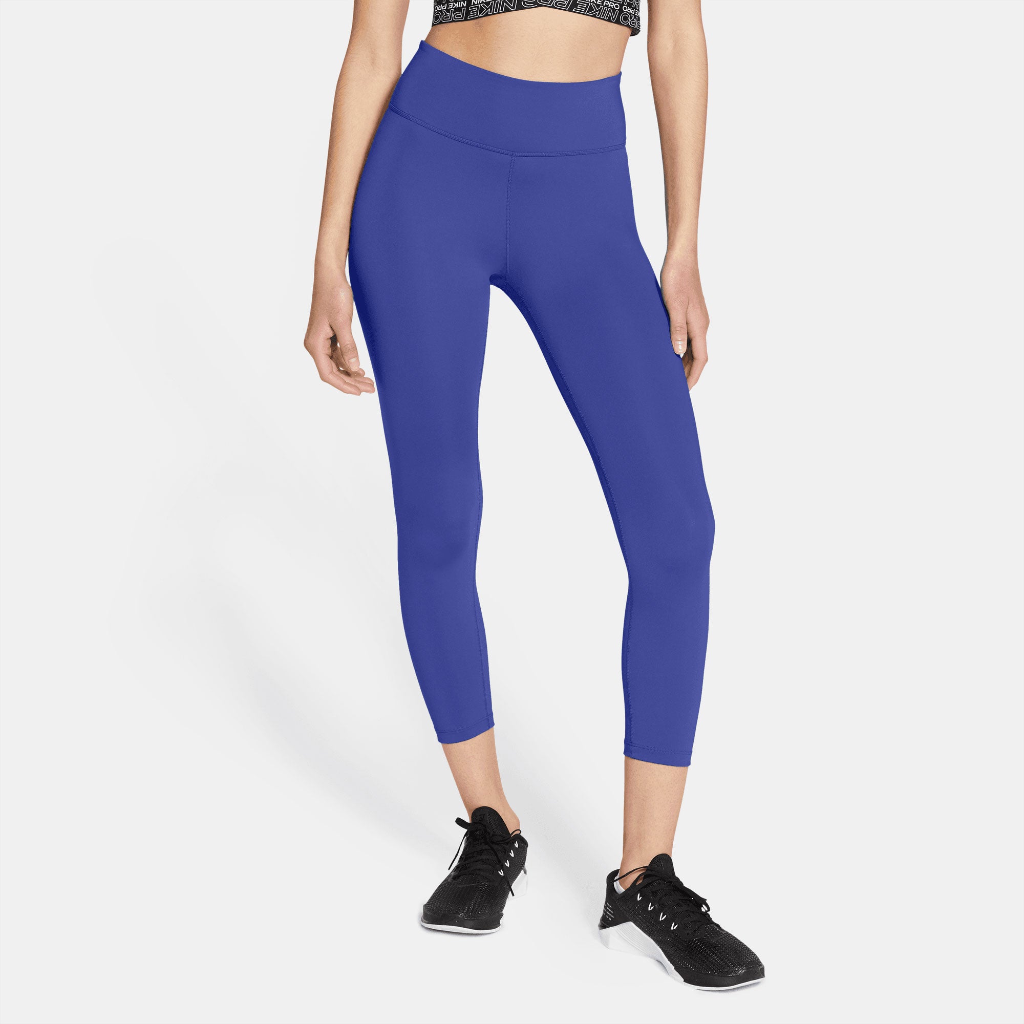Nike One Dri-FIT Women's Mid-Rise Crop Tights Blue (1)