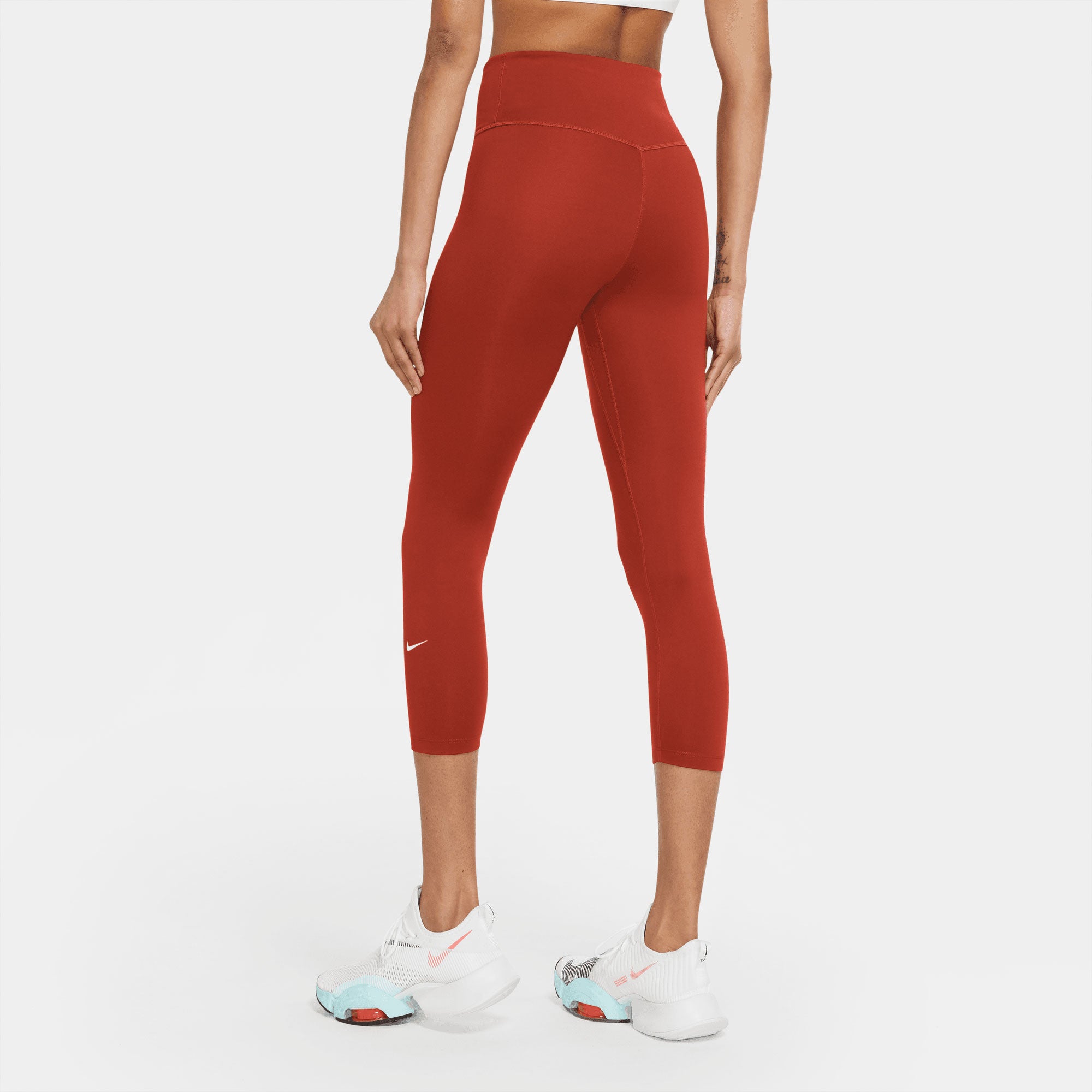 Nike One Dri-FIT Women's Mid-Rise Crop Tights Red (2)