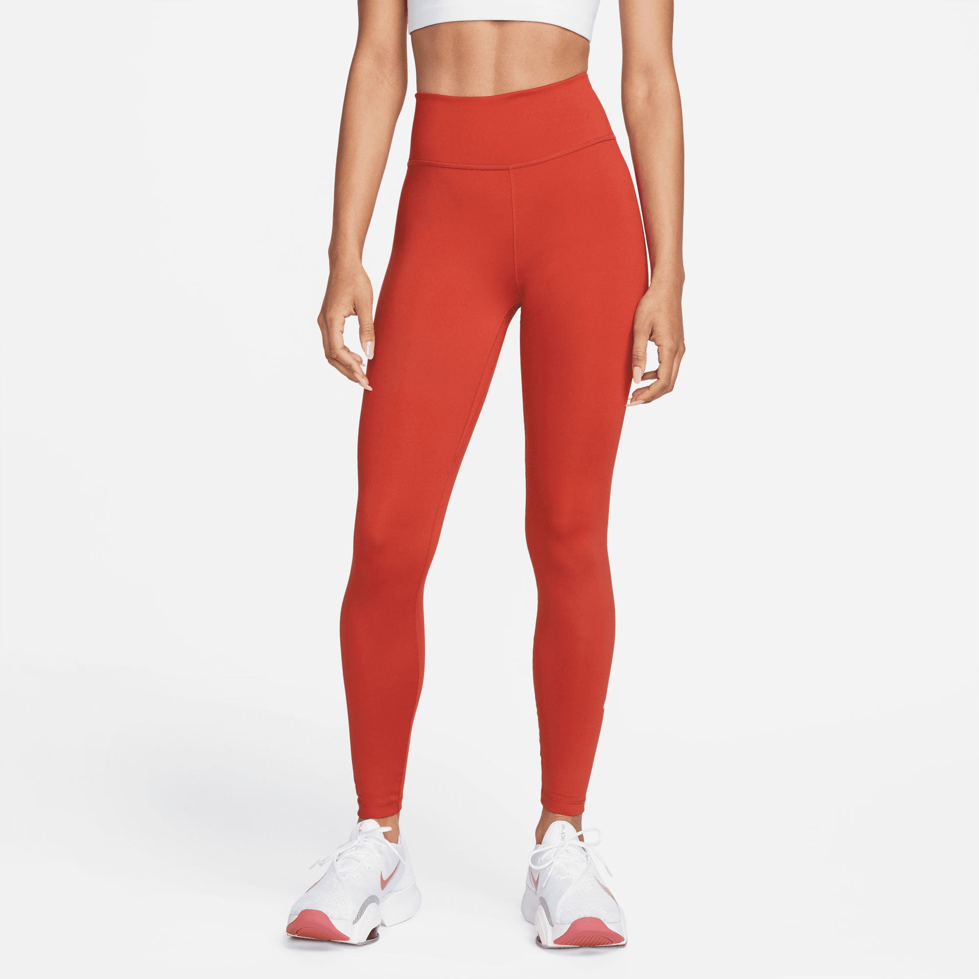 Nike One Dri-FIT Women's Mid-Rise Tights Red (1)