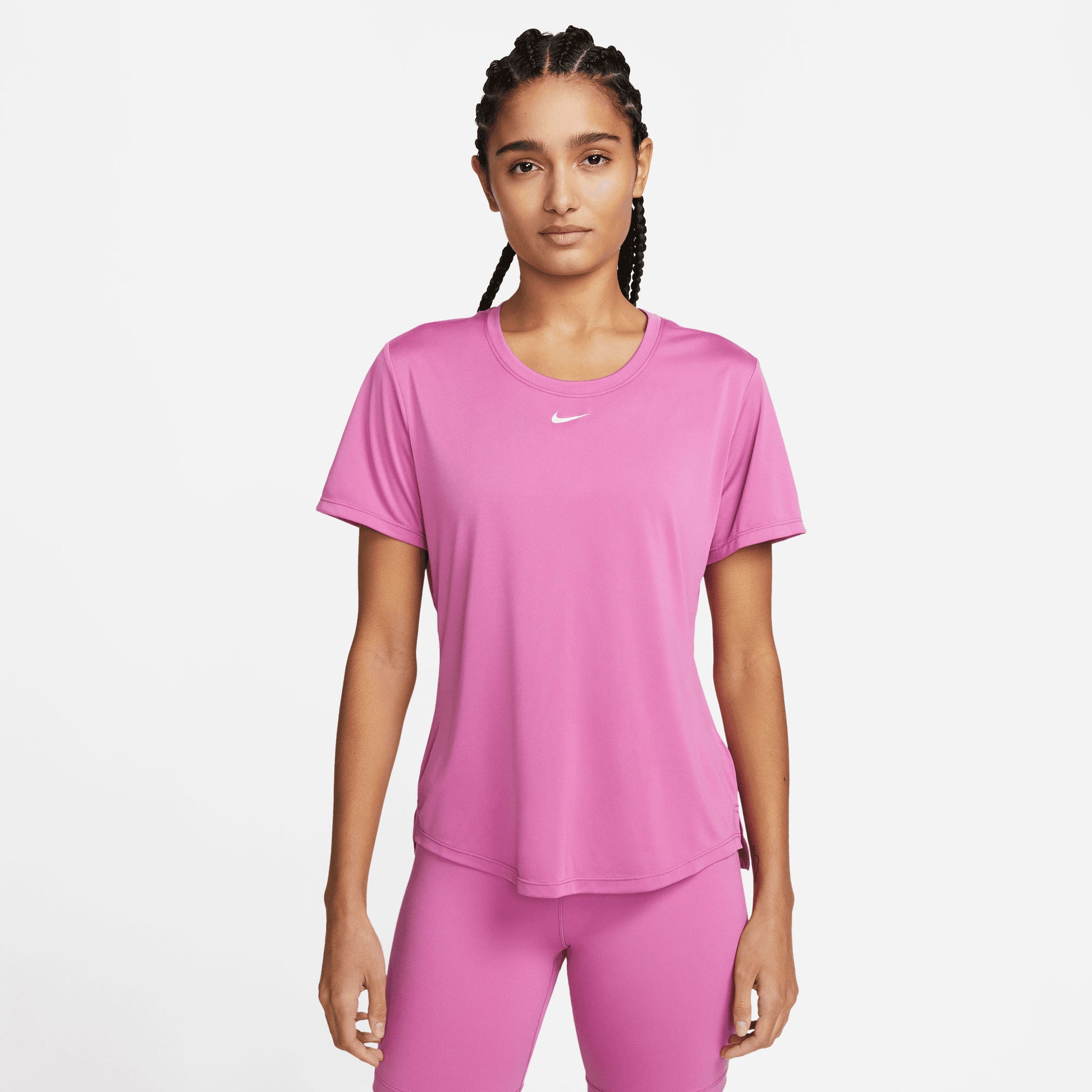 Komkommer borstel Bewusteloos Nike One Dri-FIT Dames Standaard Fit Shirt Roze - Tennis Only