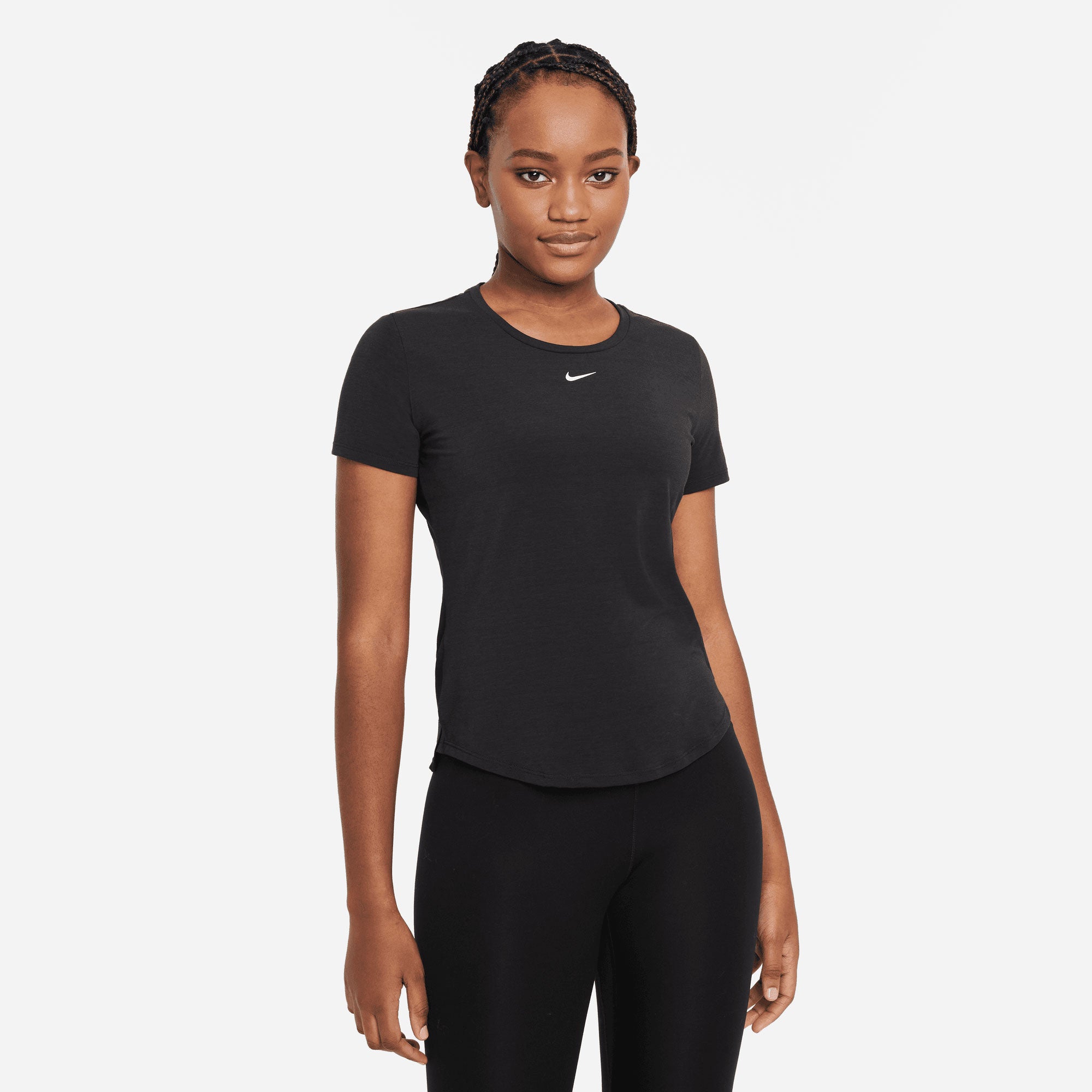 Nike One Luxe Dri-FIT Women's Standard Fit SS Top Black (1)