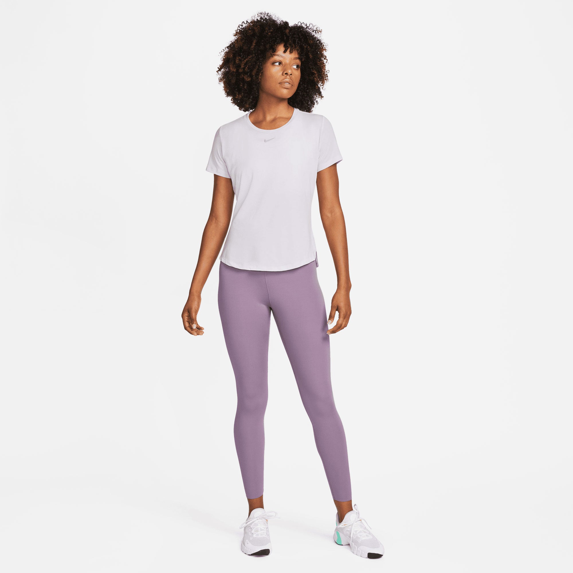 Nike One Luxe Dri-FIT Women's Standard Fit SS Top Purple (5)