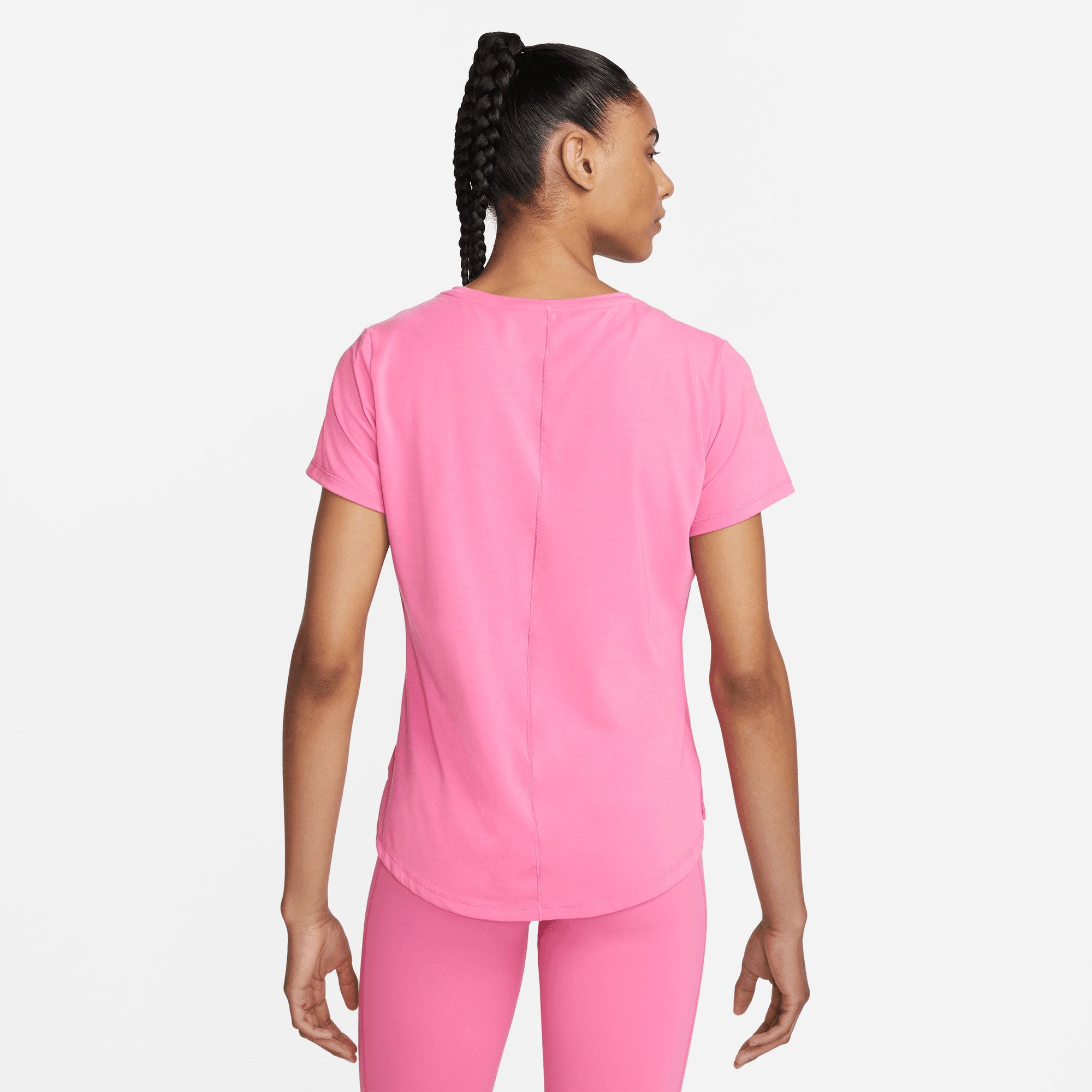 Nike One Luxe Dri-FIT Women's Standard Fit SS Top Pink (2)