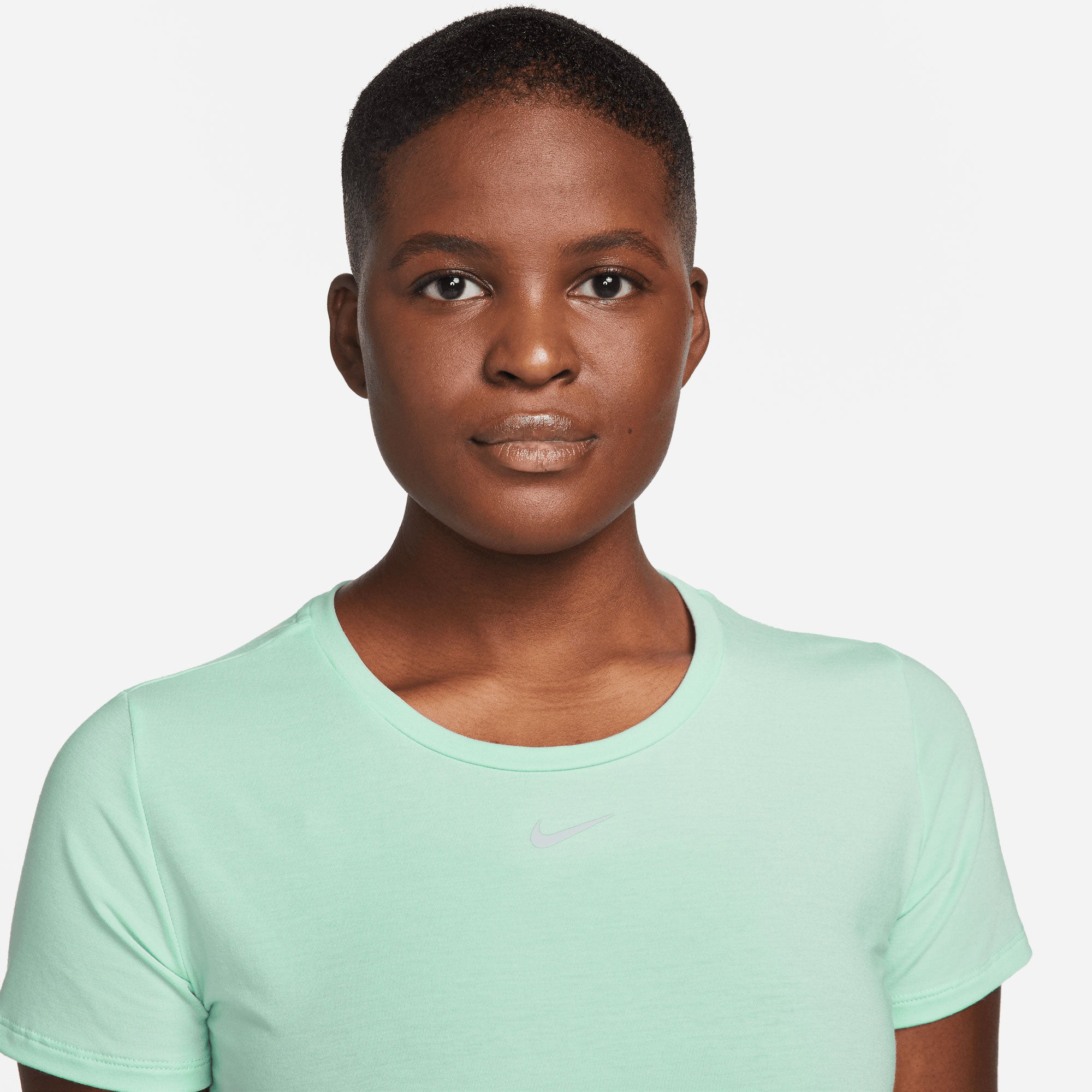 Nike One Luxe Dri-Fit Women's Stardard Fit SS Top Green (3)