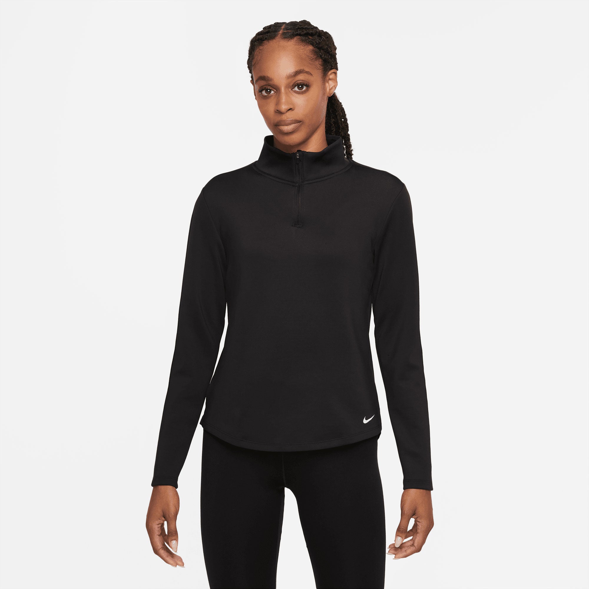 Nike One Therma-FIT Women's Long-Sleeve Half-Zip Top Black (1)