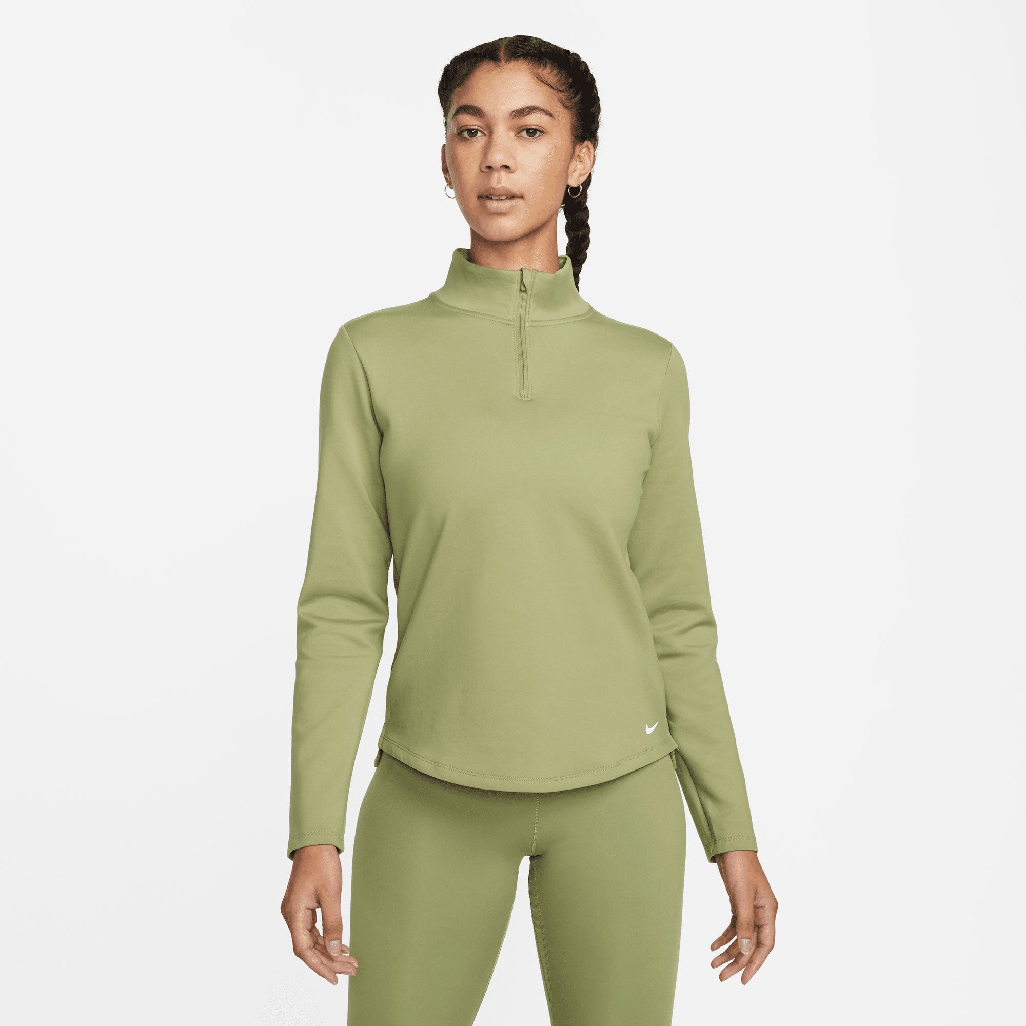 Nike One Therma-FIT Women's Long-Sleeve Half-Zip Top Green (1)