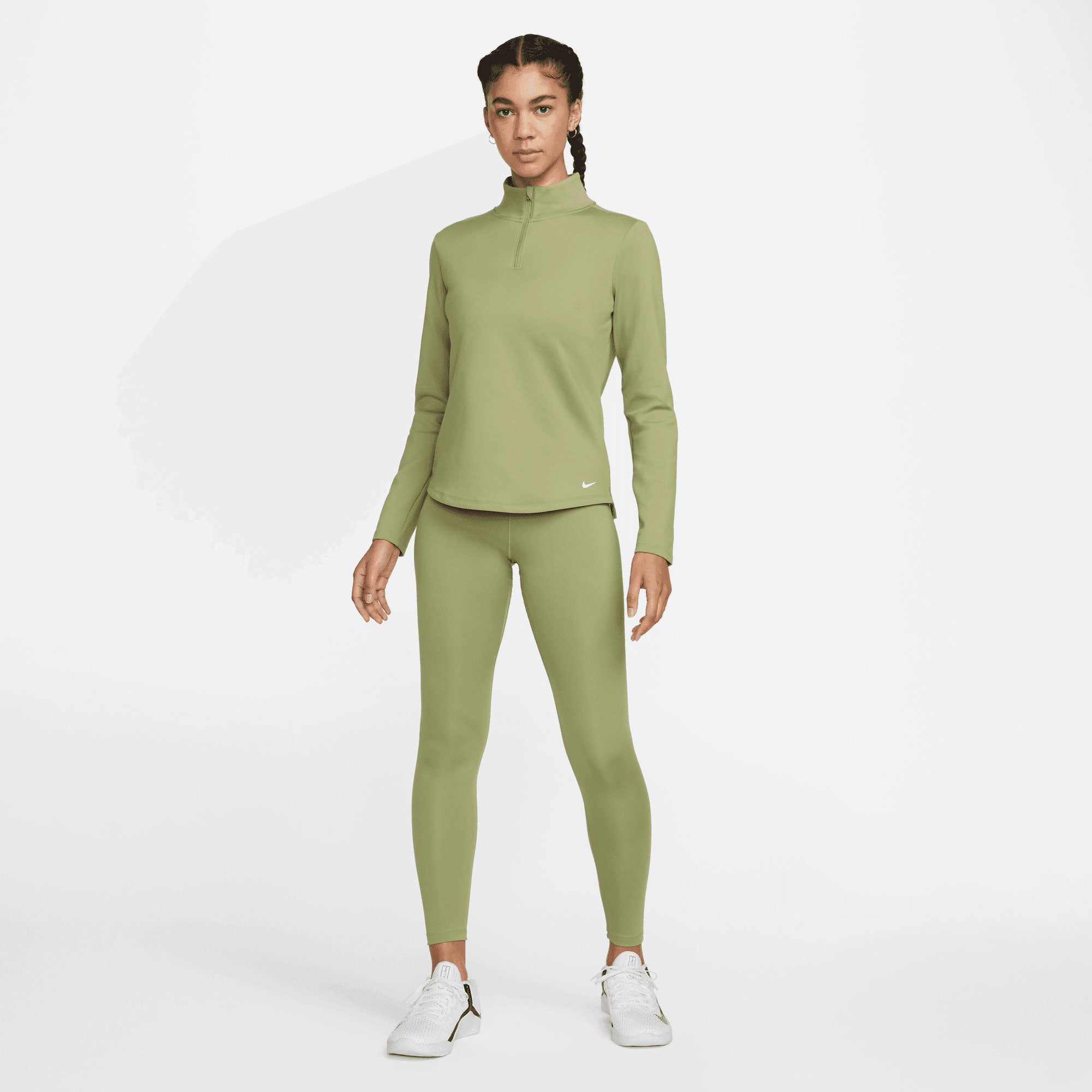 Nike One Therma-FIT Women's Long-Sleeve Half-Zip Top Green (5)