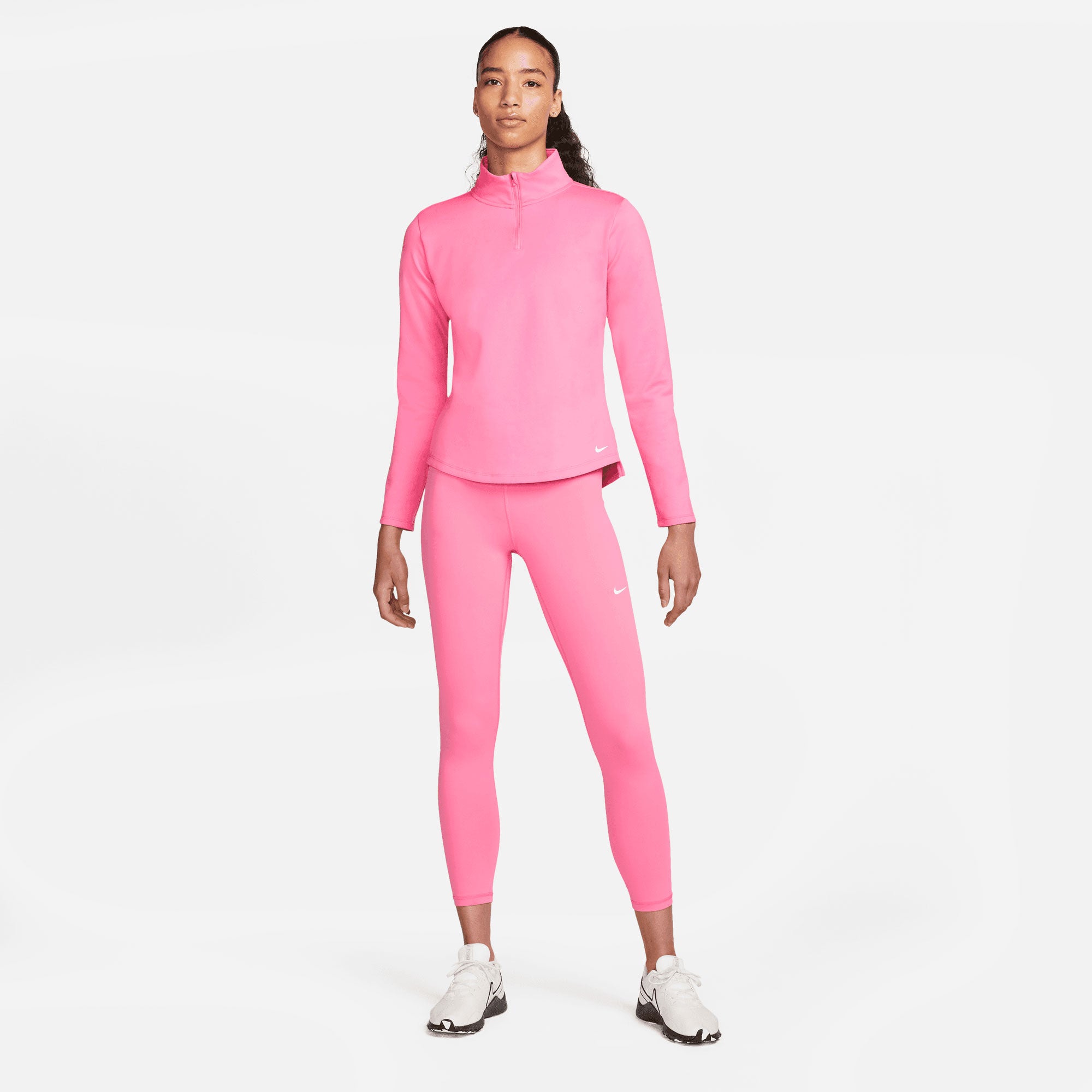 Nike One Therma-FIT Women's Long-Sleeve Half-Zip Top Pink (5)