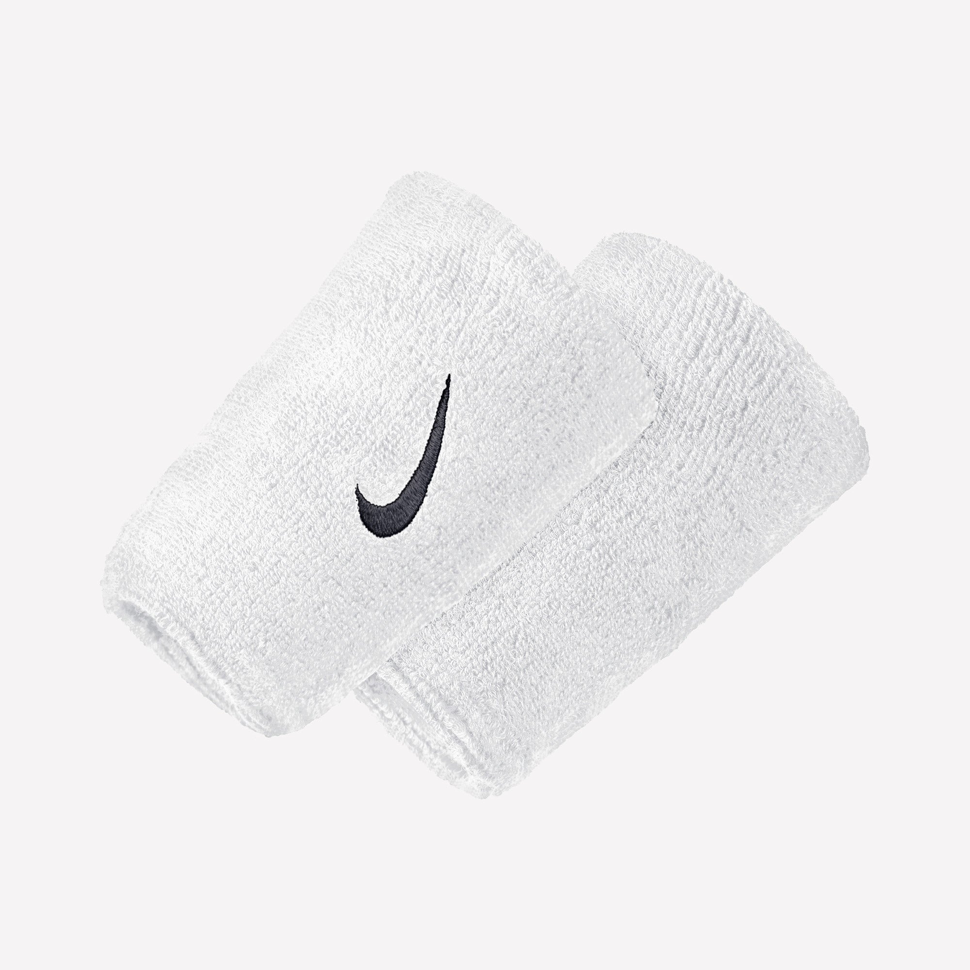 Nike Swoosh Double-Wide Tennis Wristbands White (1)