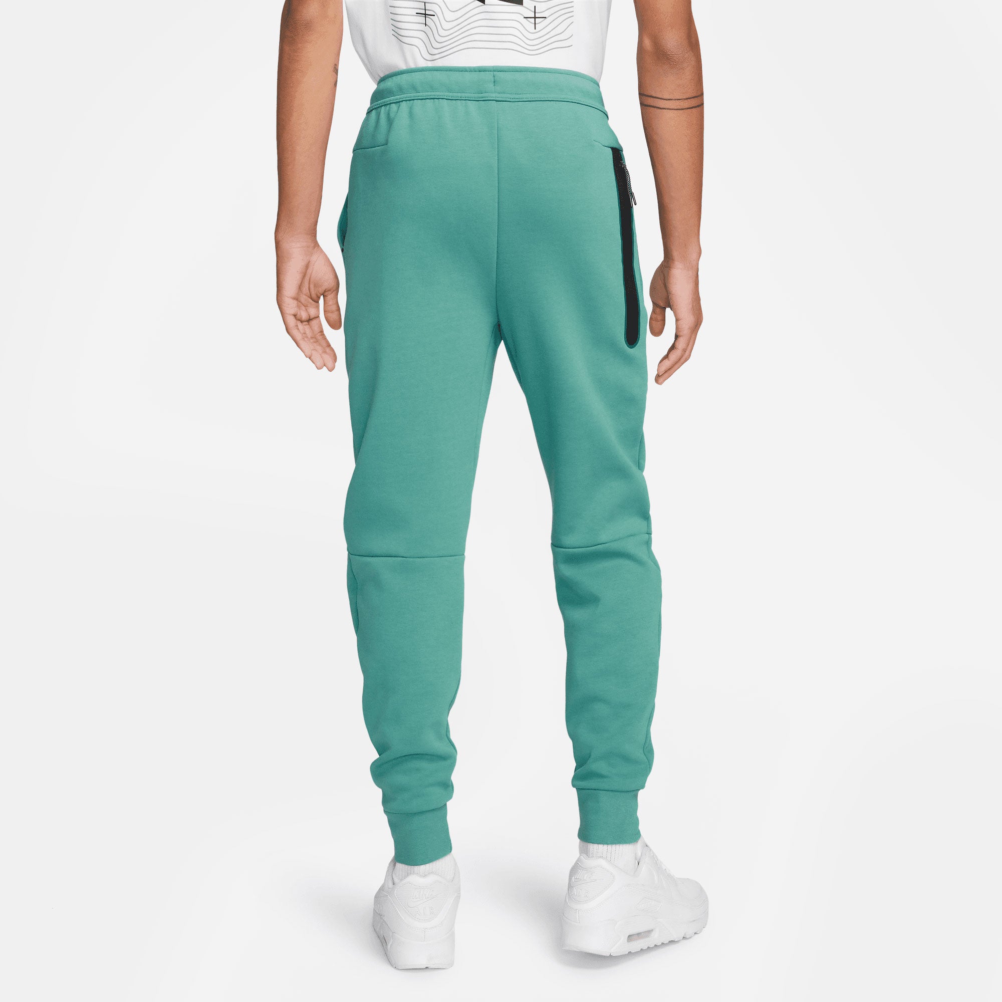 Nike tech fleece pants green online white