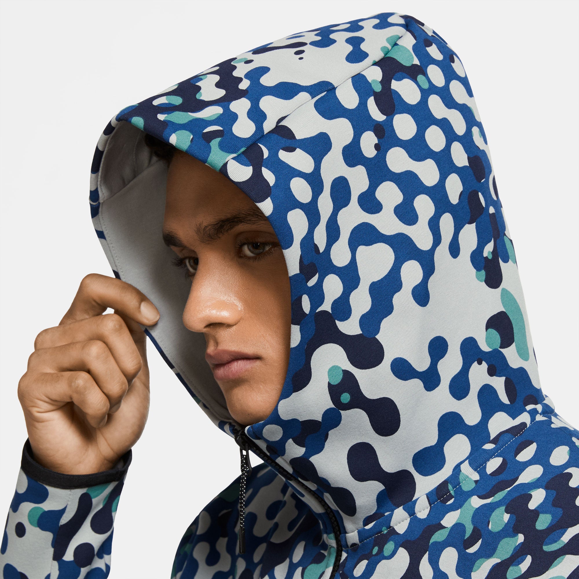 Nike Tech Fleece React Men's Full-Zip Hoodie Blue (3)