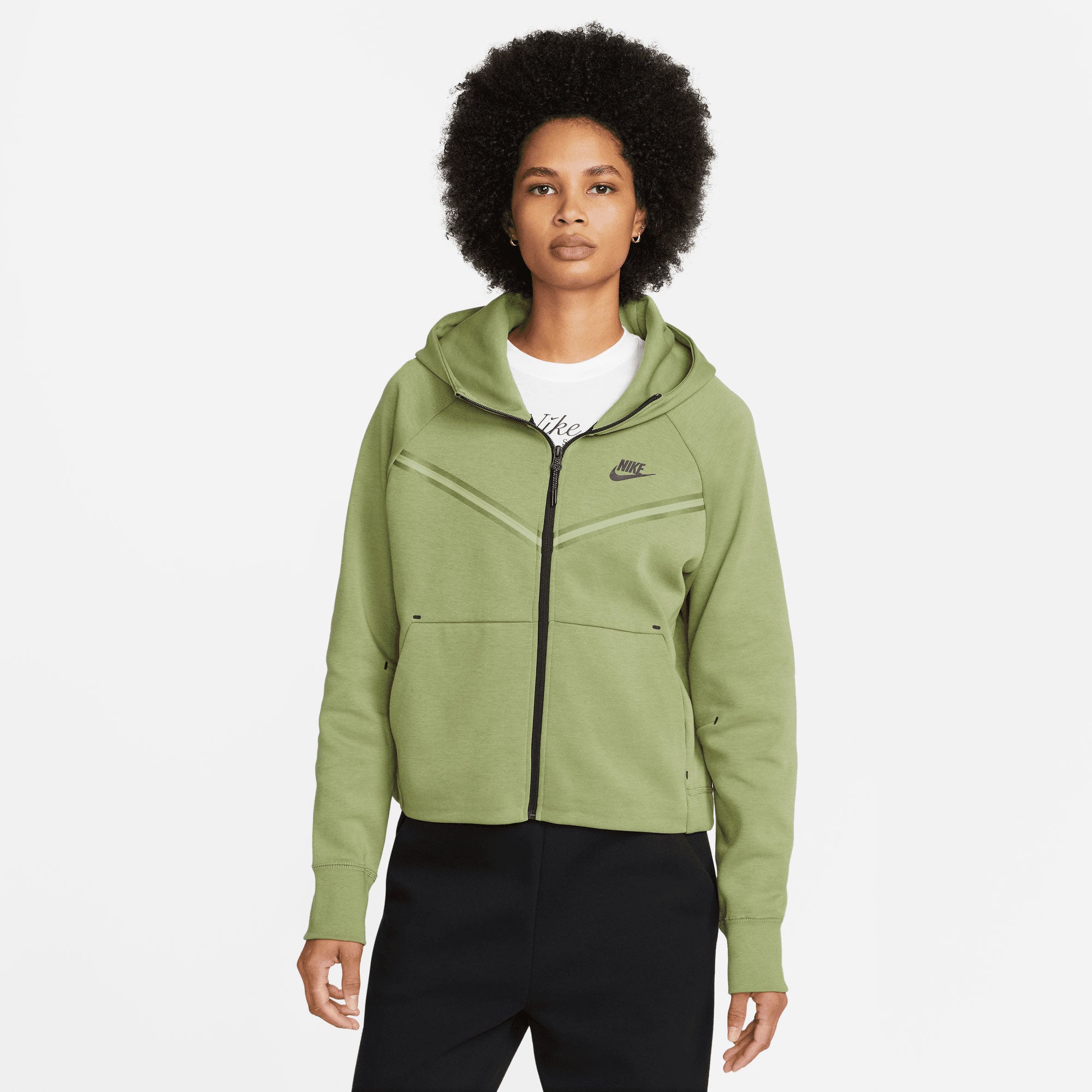 Nike Tech Fleece Women's Full-Zip Hoodie Green (1)