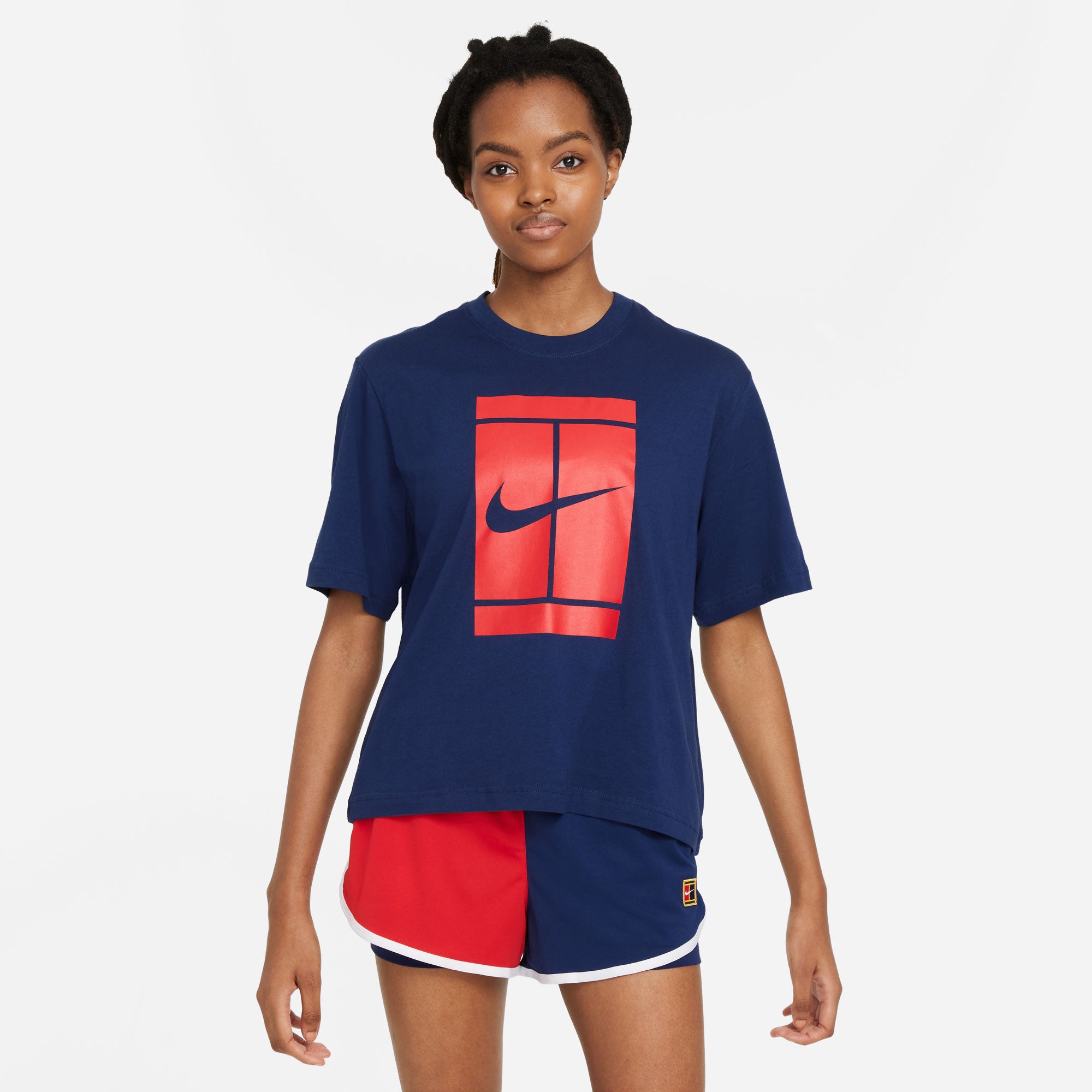 Nike Women's Court Logo Tennis T-Shirt Blue (1)