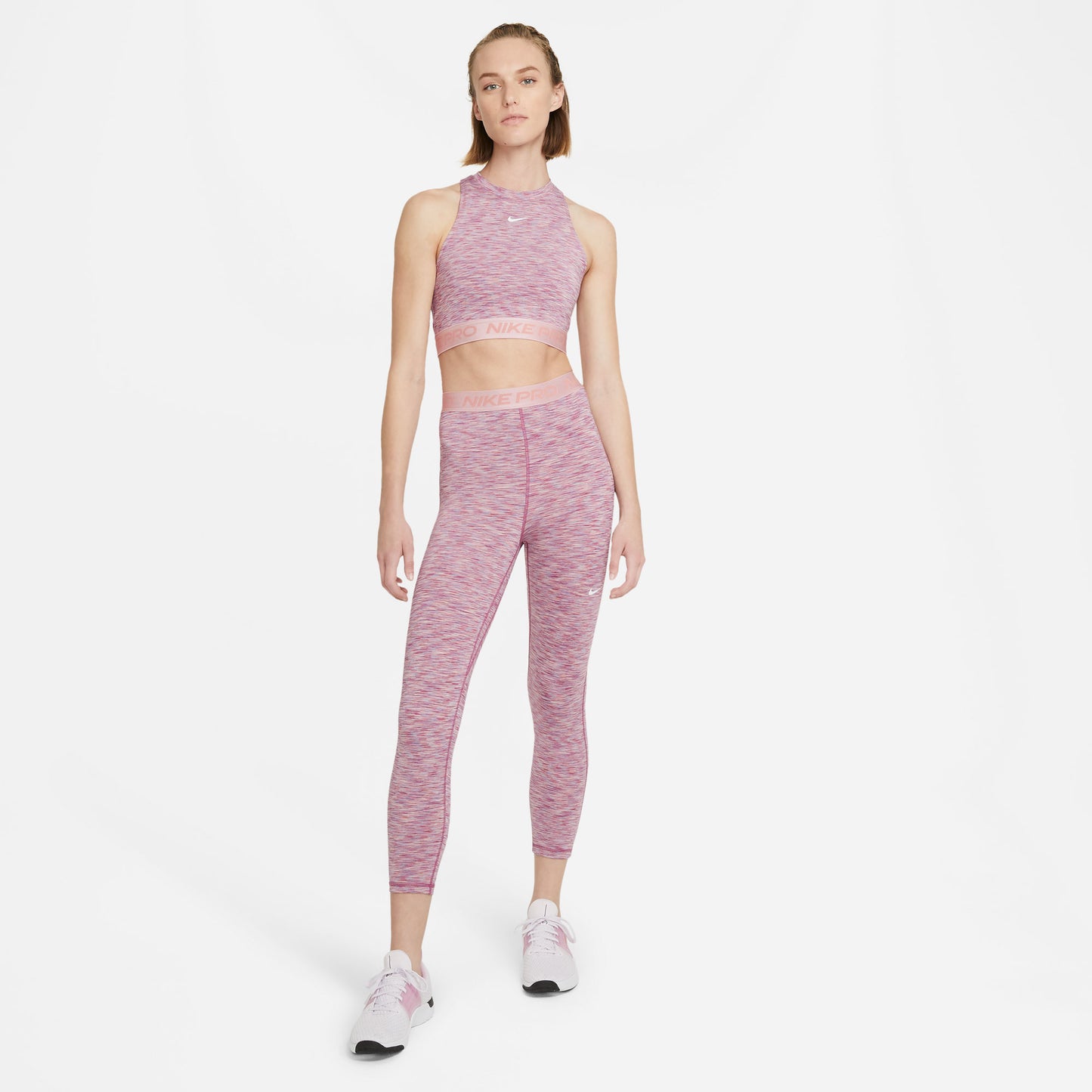 Nike Women's Cropped Space-Dye Tights Pink (3)