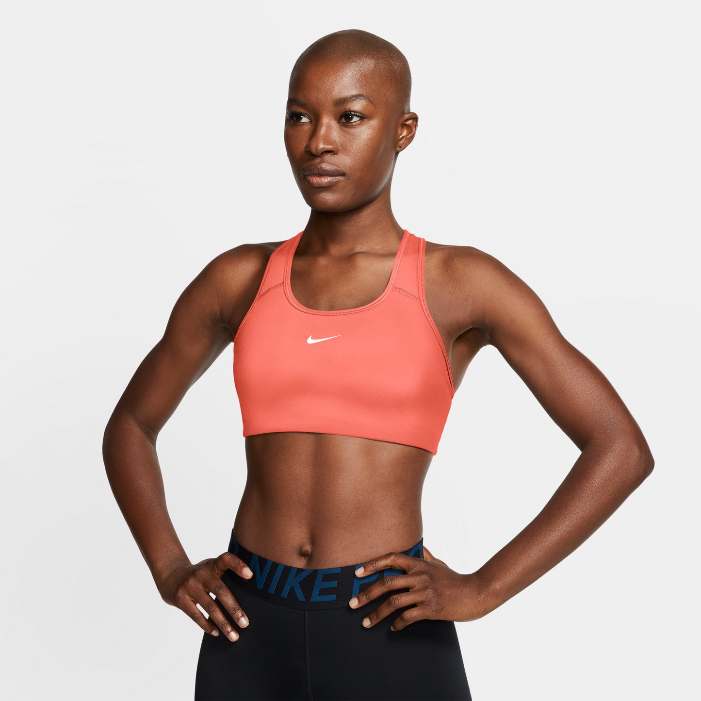 Nike Women's Medium Support 1-Piece Pad Sports Bra Orange (1)