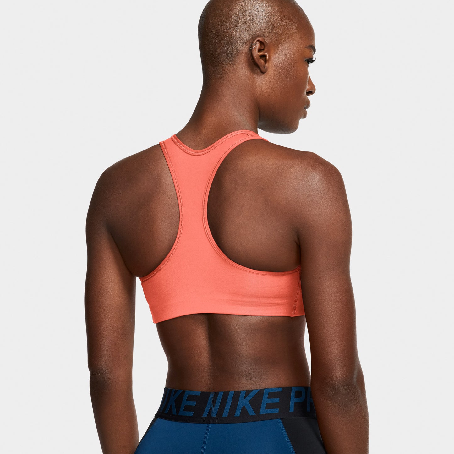 Nike Women's Medium Support 1-Piece Pad Sports Bra Orange (2)