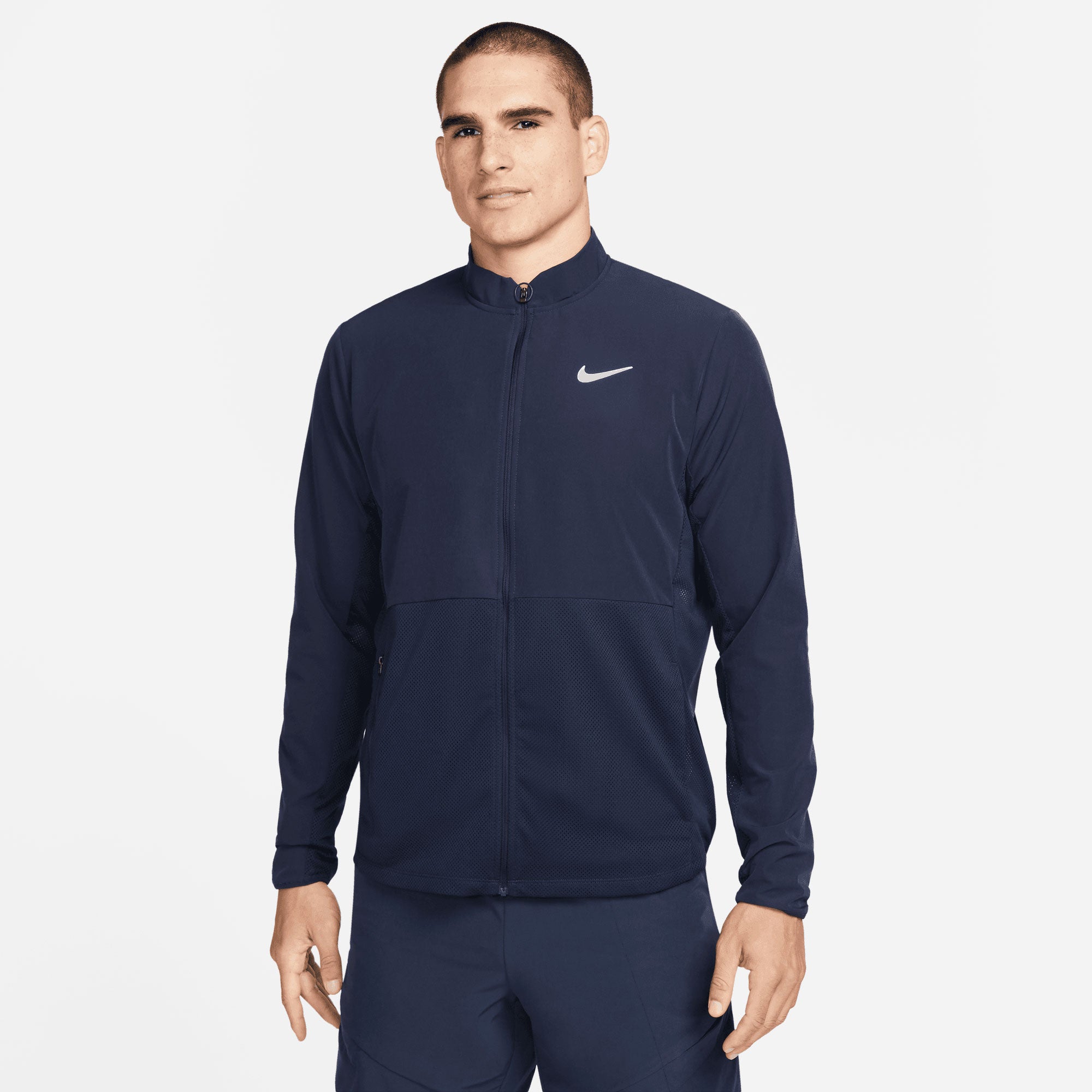 Tennis Racket Jacket NikeCourt Advantage Men's Packable Tennis Jacket - Dark Blue | Tennis Only