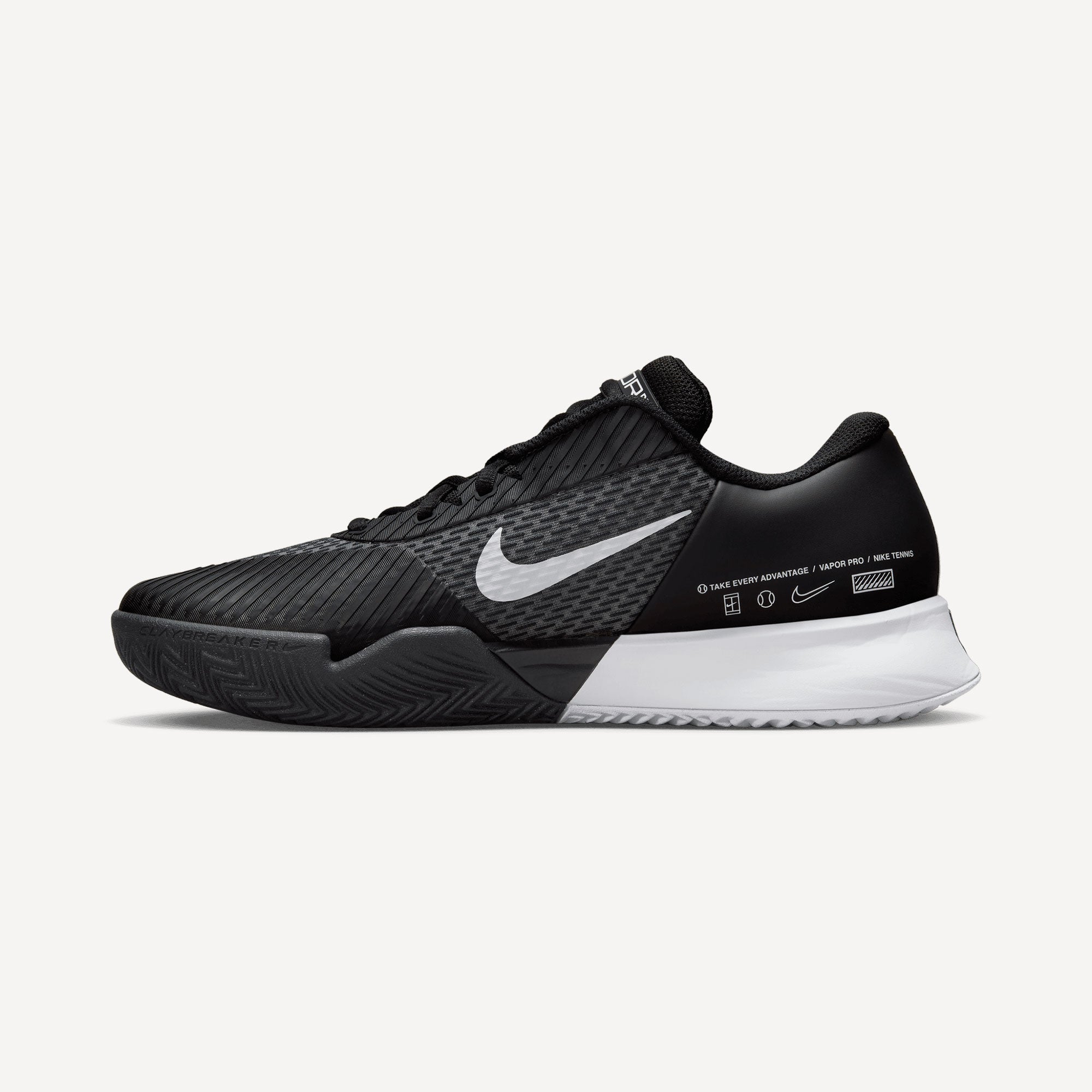 NikeCourt Air Zoom Vapor Pro 2 Men's Clay Court Tennis Shoes Black (3)