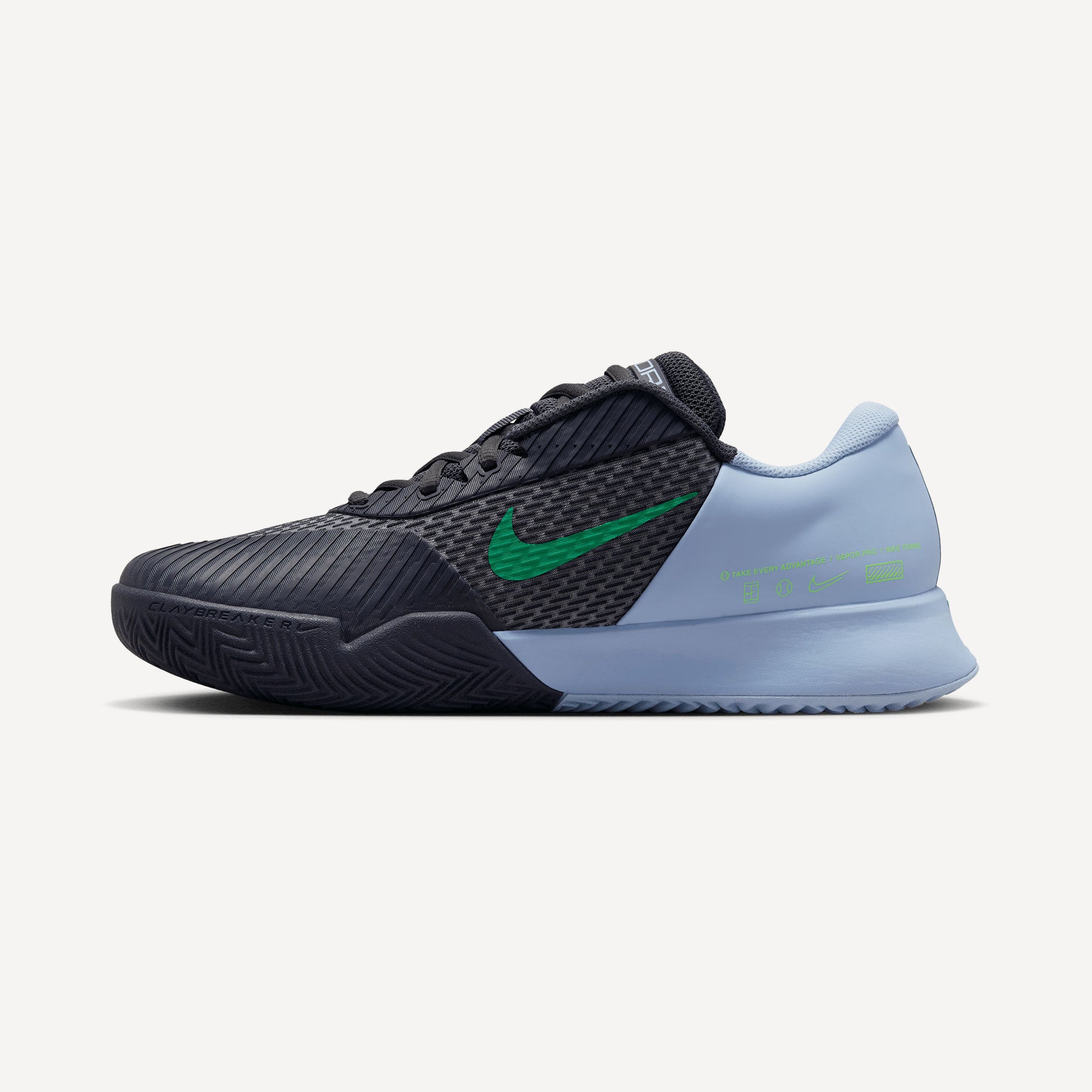 NikeCourt Air Zoom Vapor Pro 2 Men's Clay Court Tennis Shoes Grey (3)