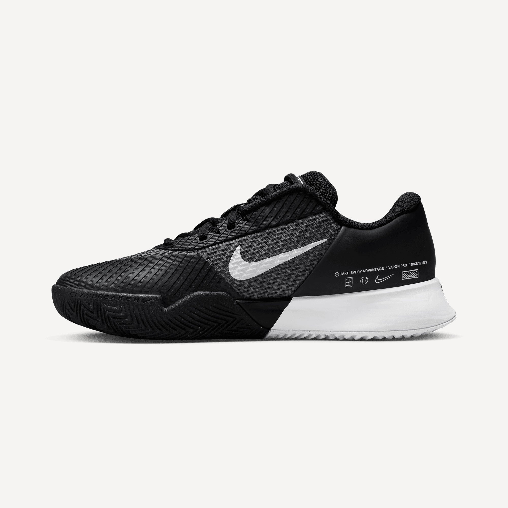 NikeCourt Air Zoom Vapor Pro 2 Women's Clay Court Tennis Shoes Black (3)