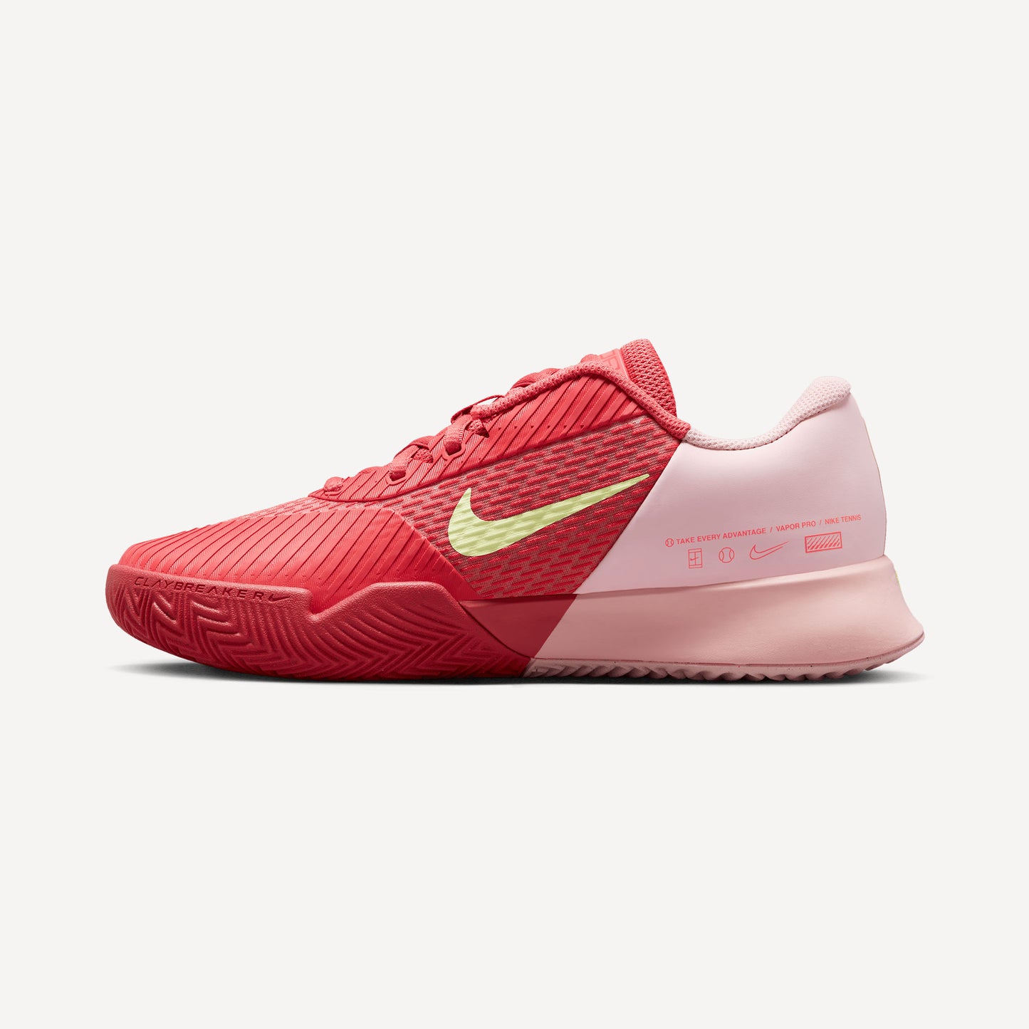 NikeCourt Air Zoom Vapor Pro 2 Women's Clay Court Tennis Shoes Red (3)
